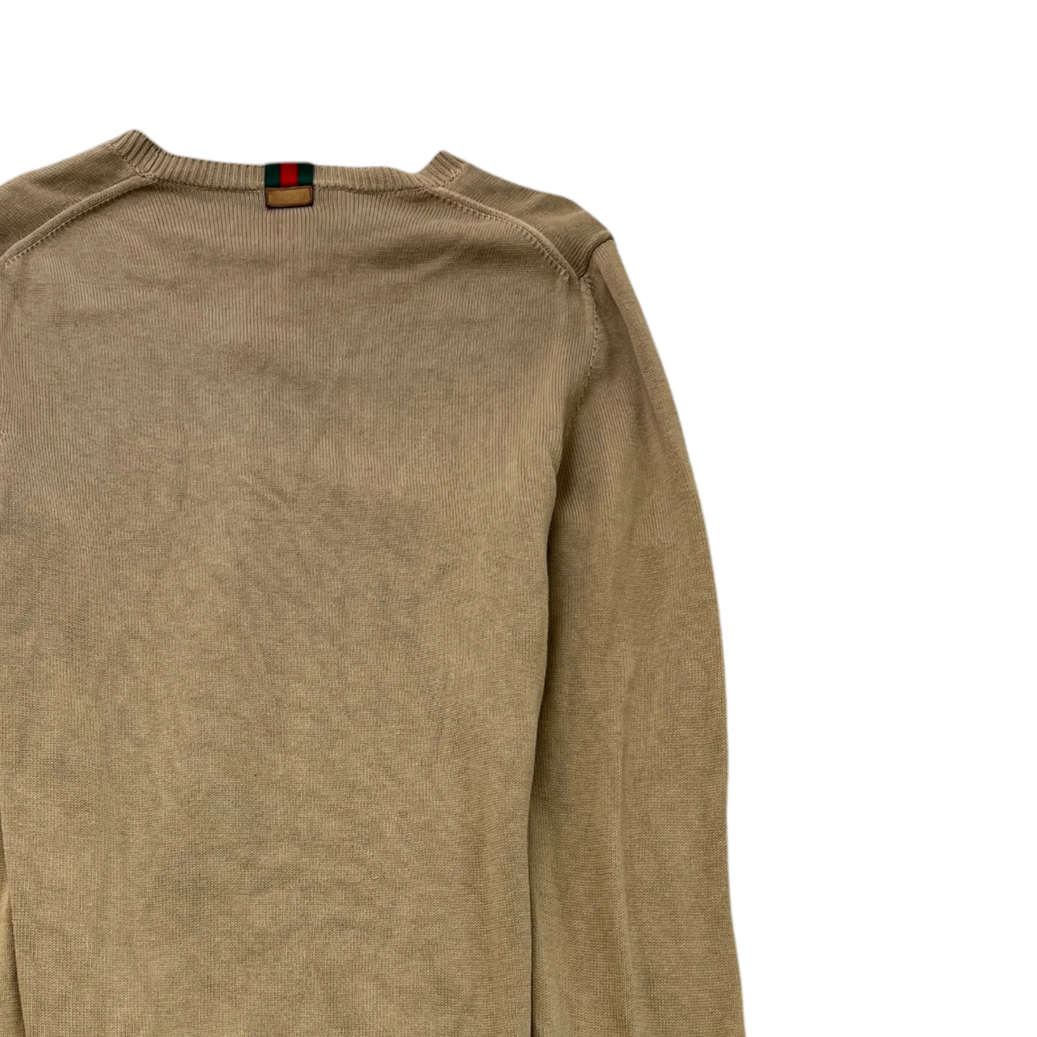 Men's Web Jumper Beige Size L - Image 4