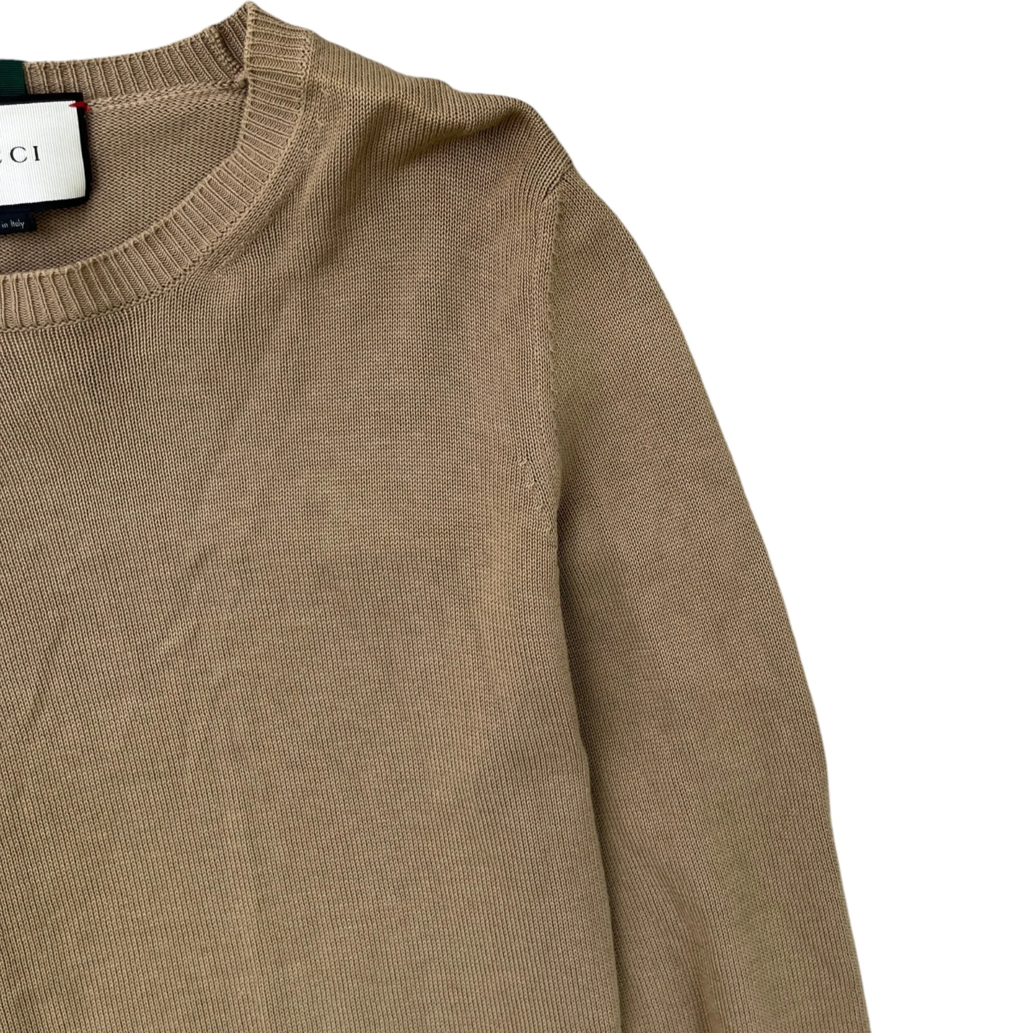 Men's Web Jumper Beige Size L - Image 5