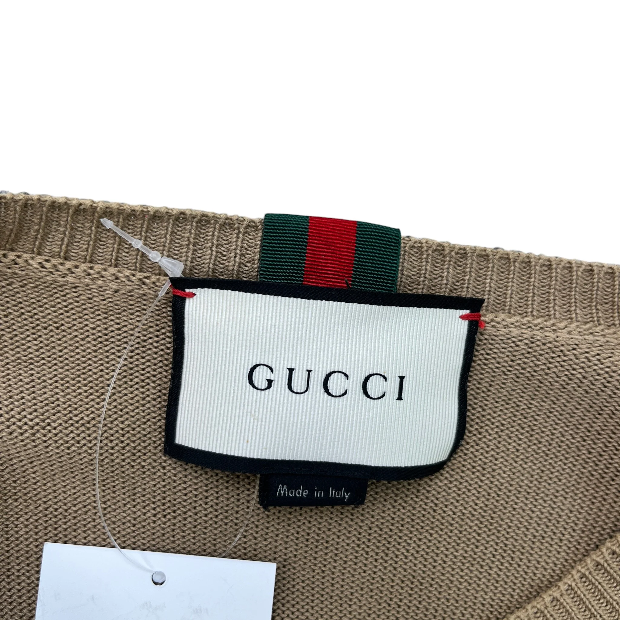 Men's Web Jumper Beige Size L - Image 7