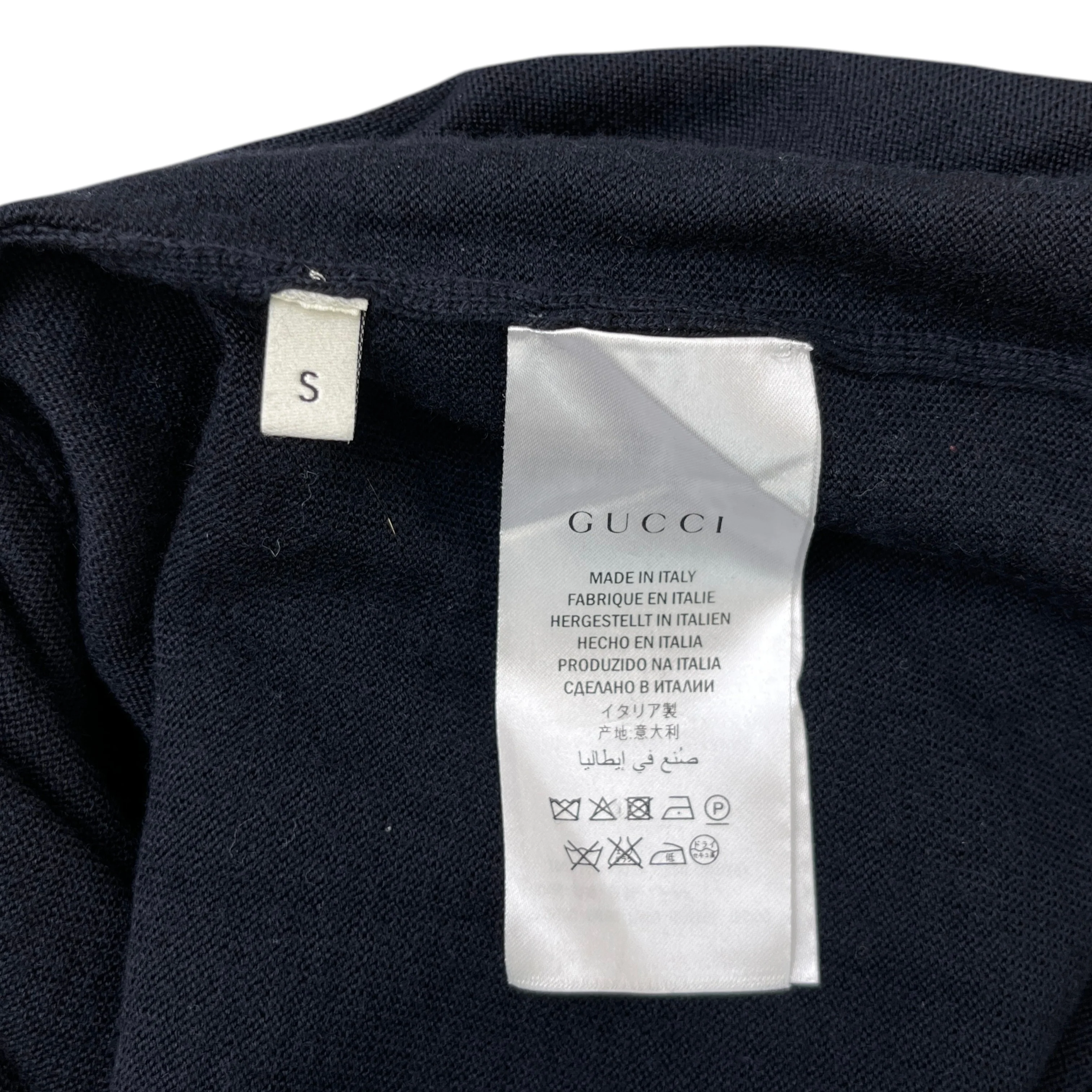 Men's Web V Neck Jumper Navy Size S - Image 6