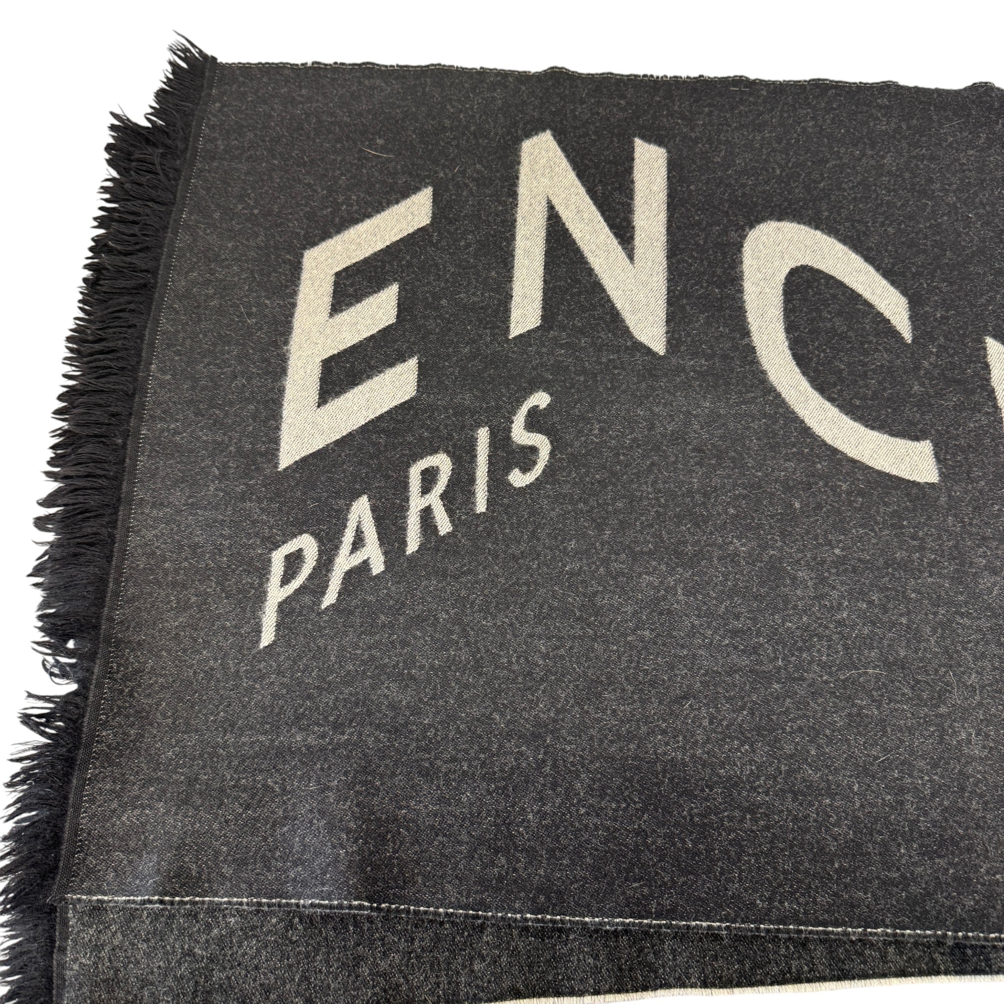 Men's Wool Logo Scarf Black - Image 5