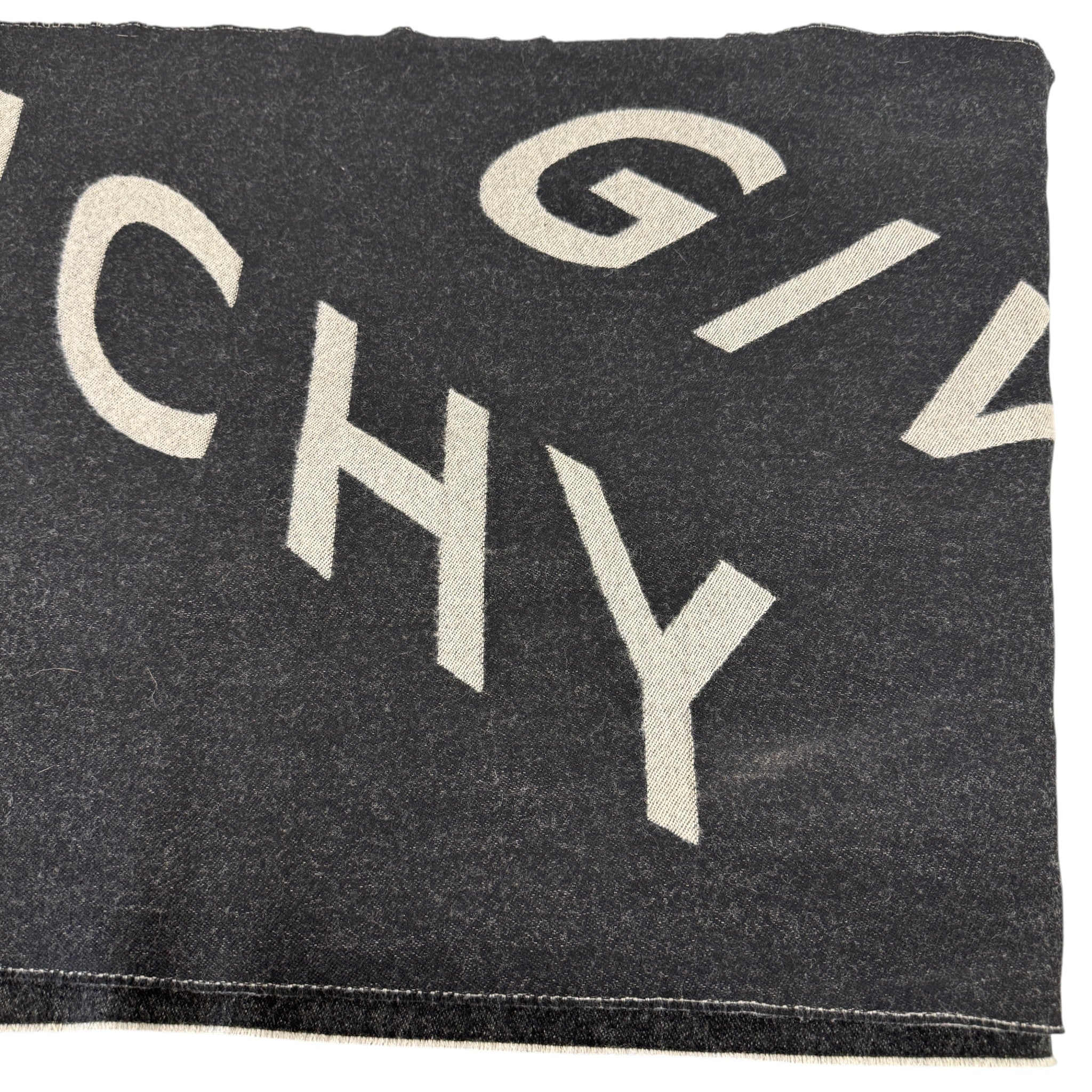 Men's Wool Logo Scarf Black - Image 6
