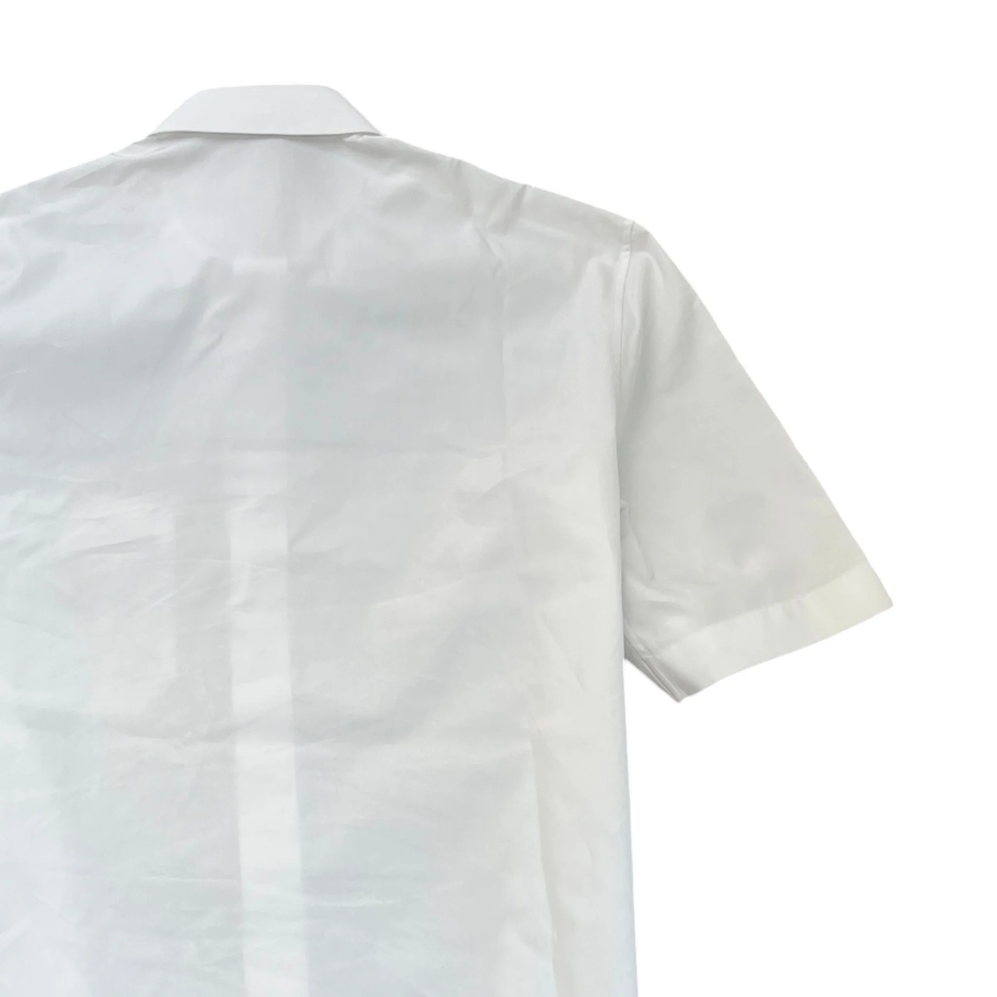 Men's Woven Embroidered Logo Shirt White Size S - Image 4