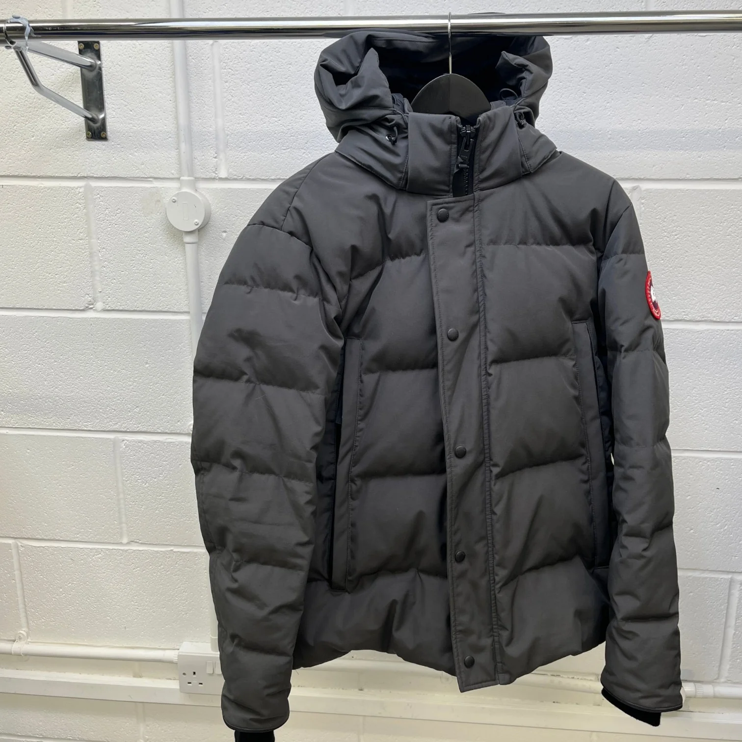 Men's Wyndham Parka Down Jacket Charcoal Size L - Image 9