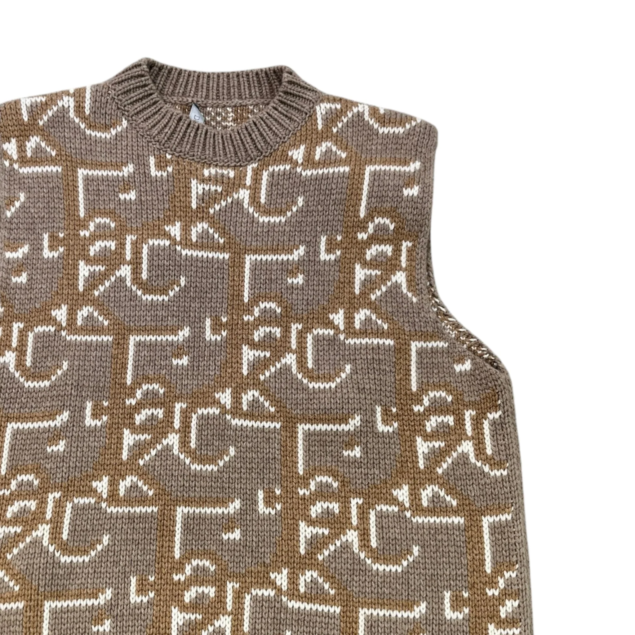 Men's X Cactus Jack Oversized Sleeveless Sweatshirt Brown Size S - Image 3