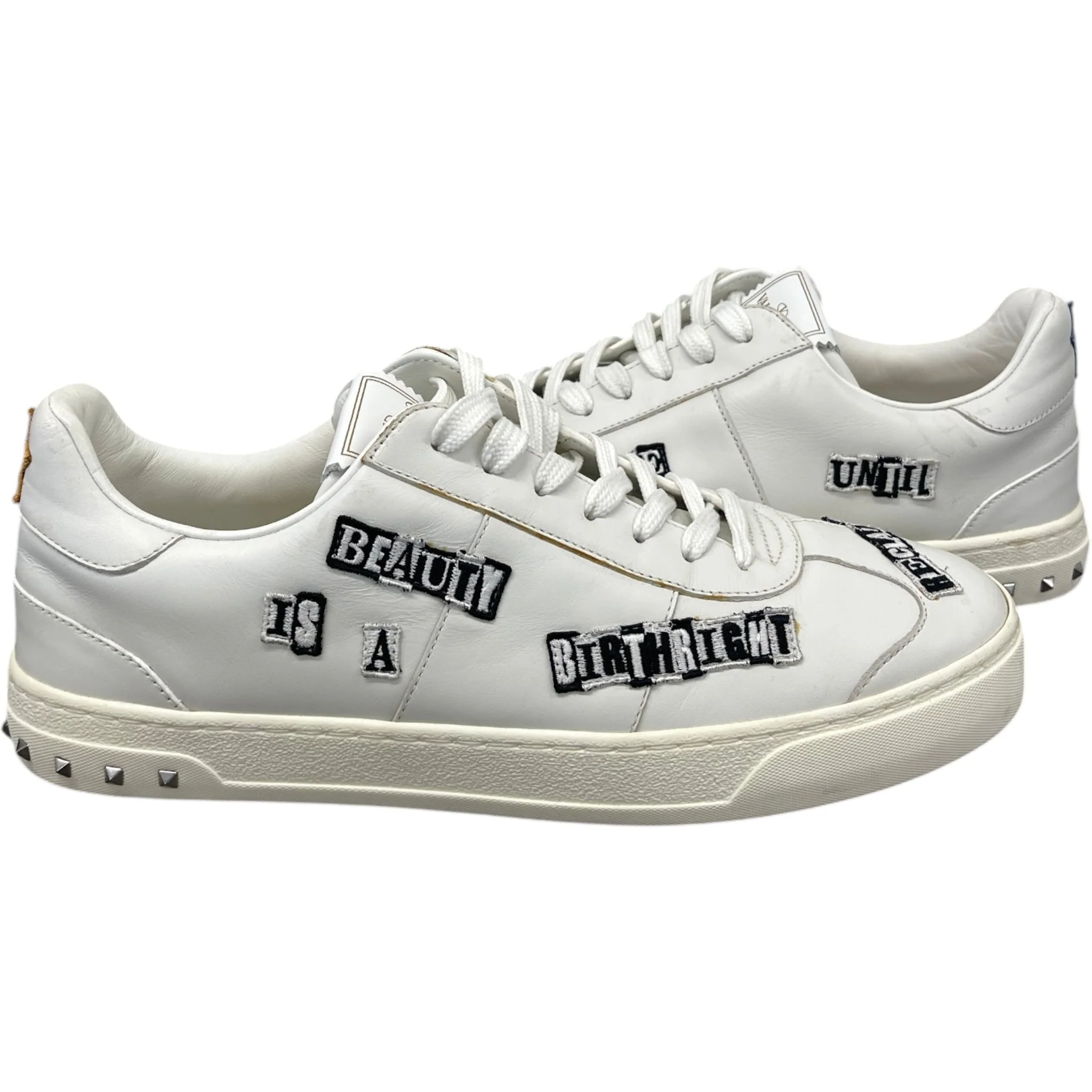 Men's X Jamie Reid Fly Crew Punk Poem Low Trainers White Size EU 41 / UK 7 - Image 3