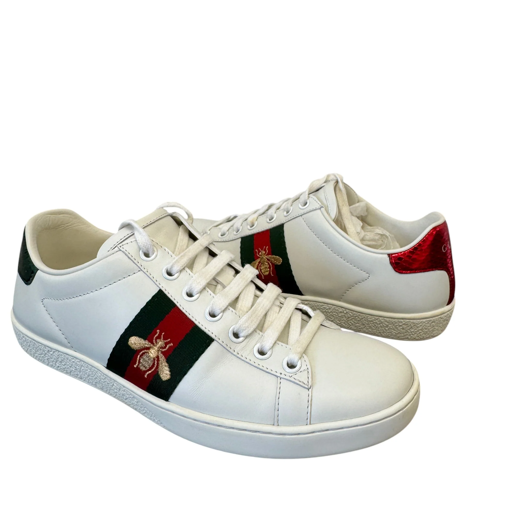 Women's Ace Embroidered Bee Low Trainers White Size EU 37 / UK 4 - Image 3