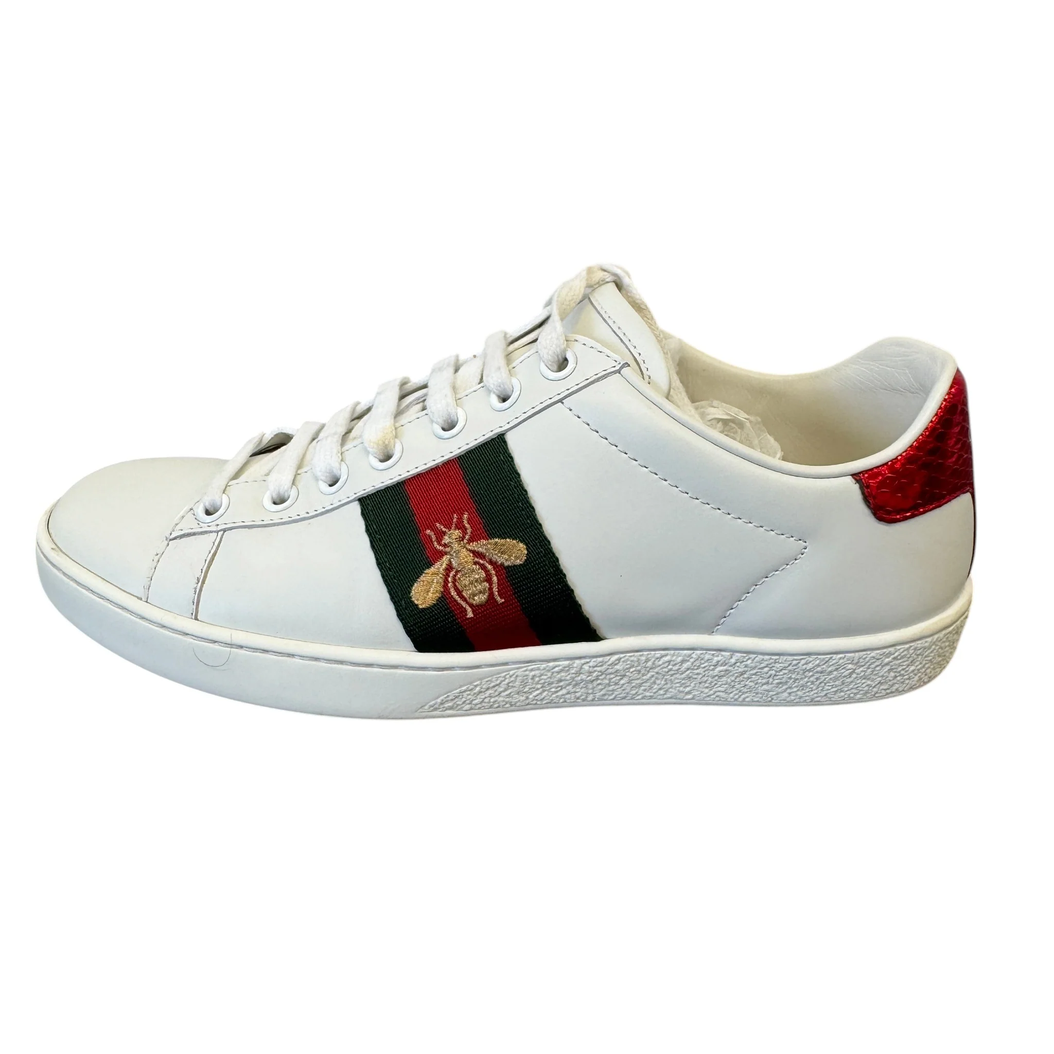 Women's Ace Embroidered Bee Low Trainers White Size EU 37 / UK 4 - Image 4