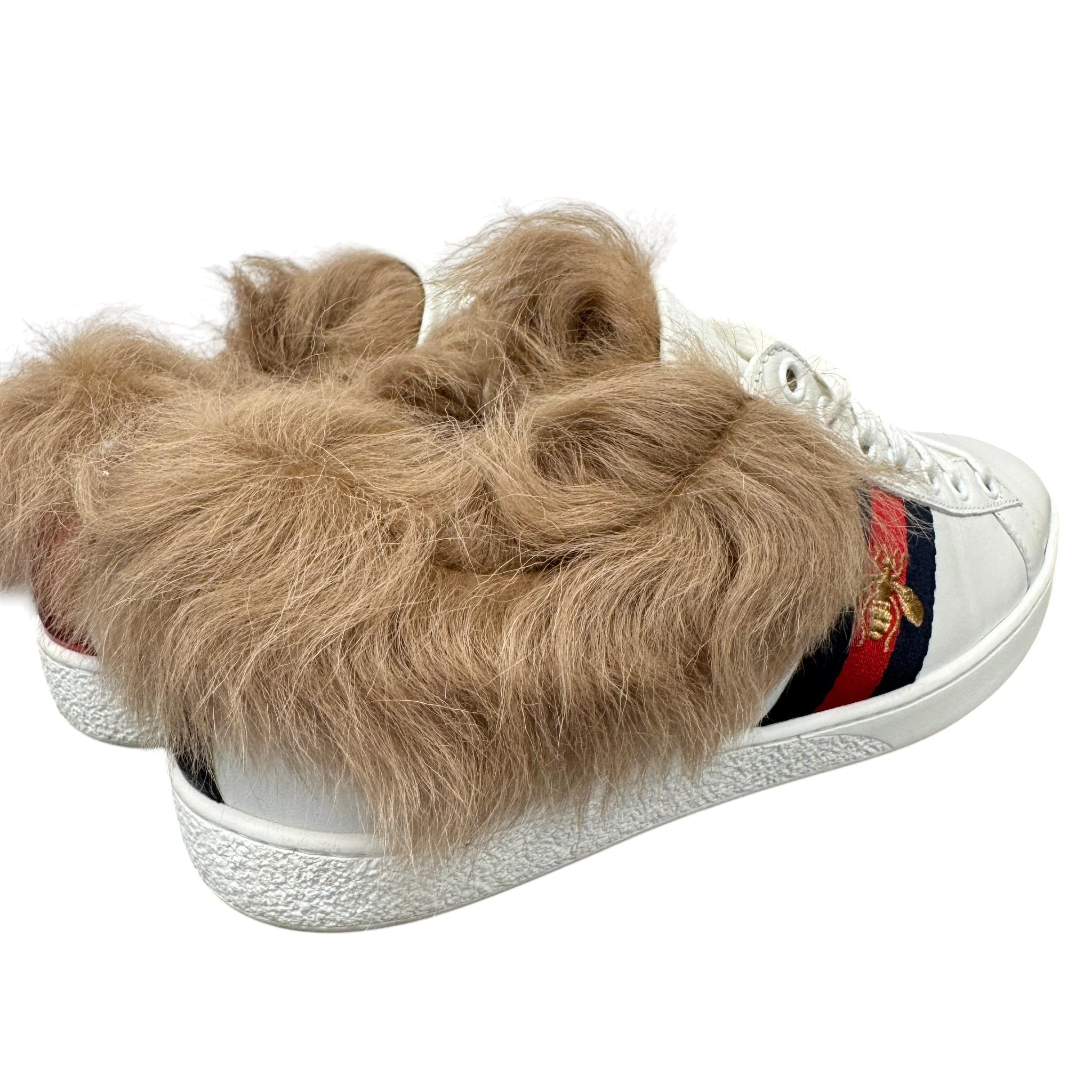 Women's Ace Fur Low Trainers White Size EU 37 / UK 4 - Image 9