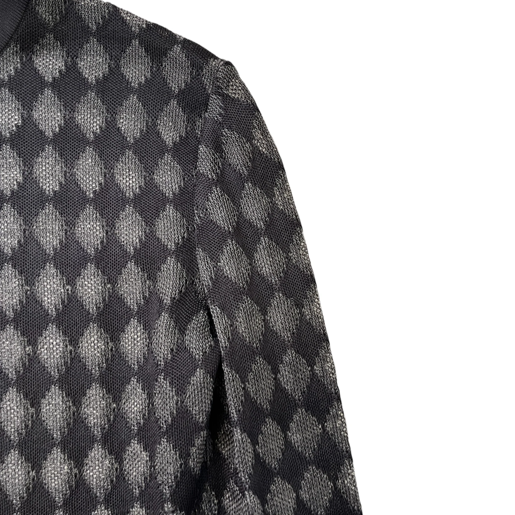 Women's Argyle Pattern Long Sleeve T-Shirt Black Size S - Image 5