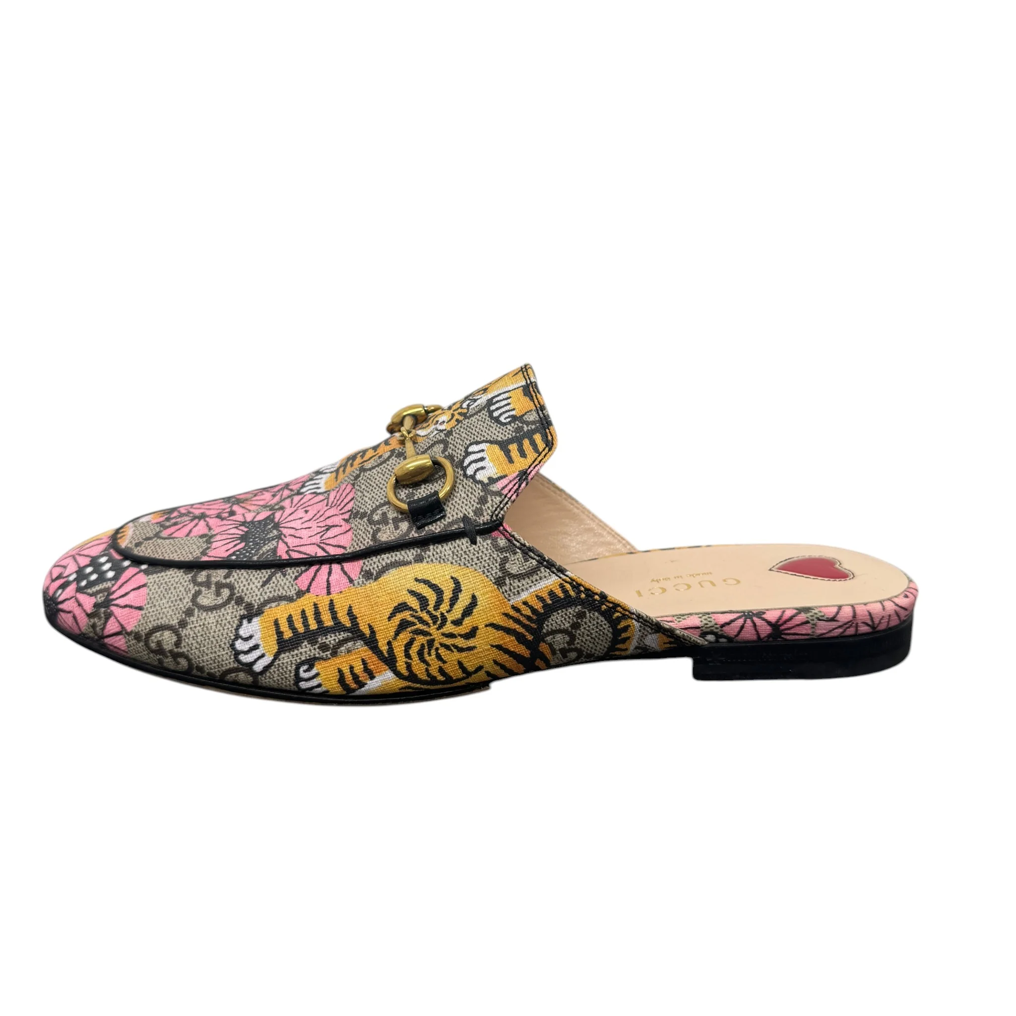 Women's Bengal Tiger Print Princetown Loafers Beige Size EU 37 / UK 4 - Image 4