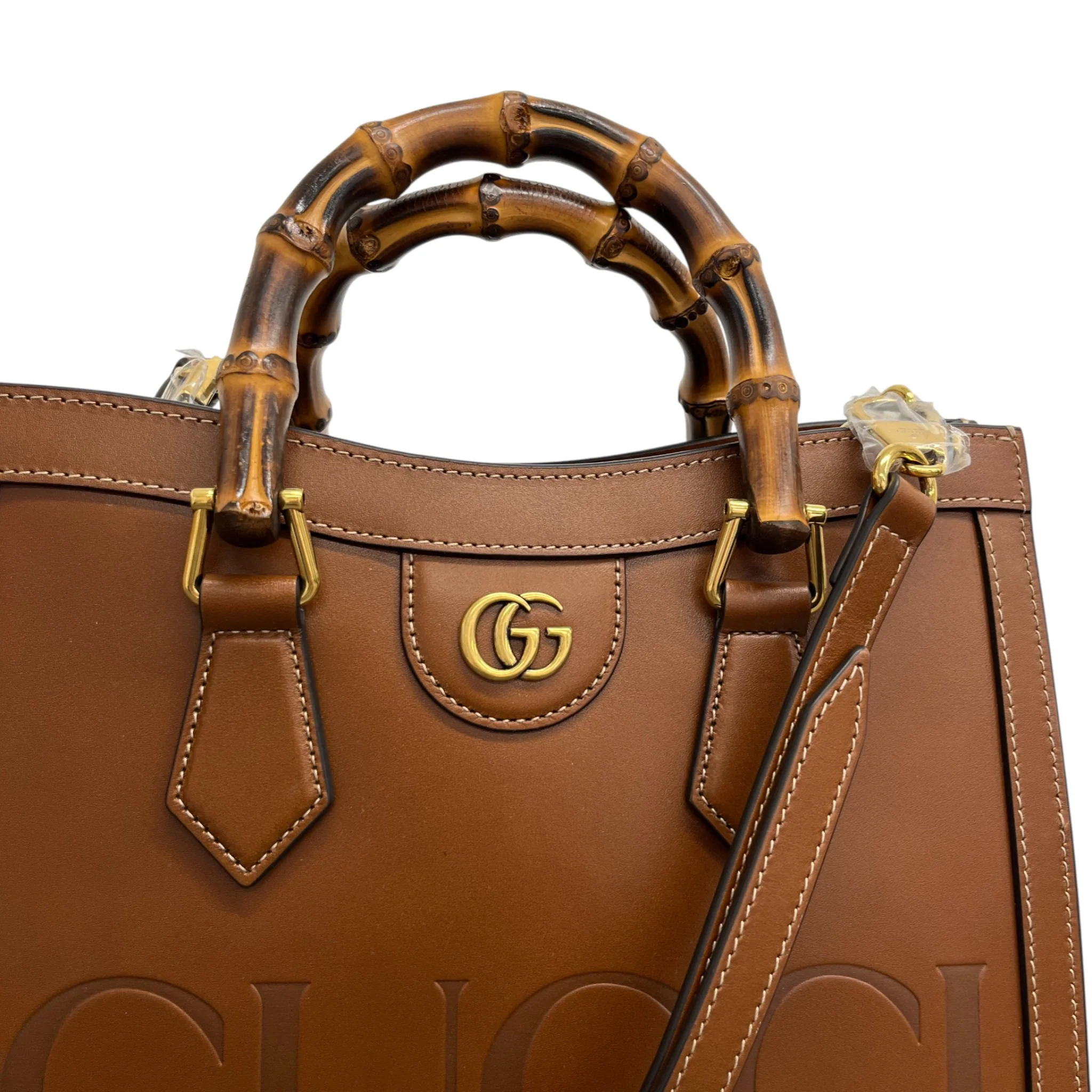 Women's Borsa Diana Bamboo Bag Brown - Image 11