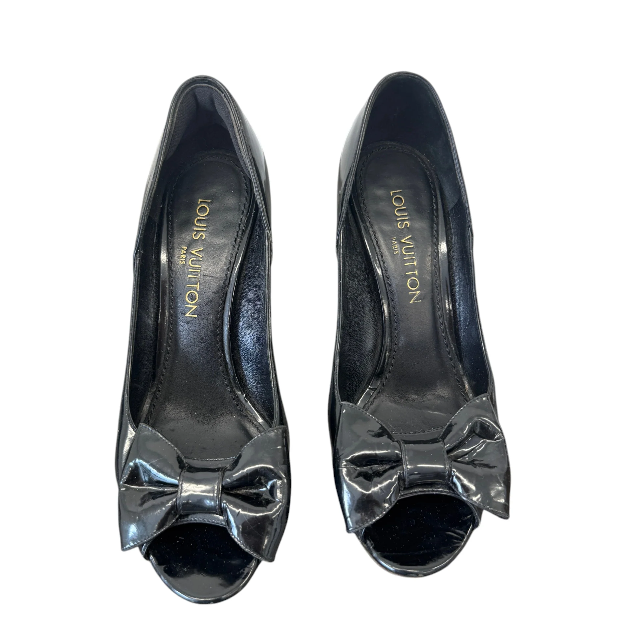 Women's Bow Motif Peep Heels Black Size EU 37 / UK 4 - Image 6