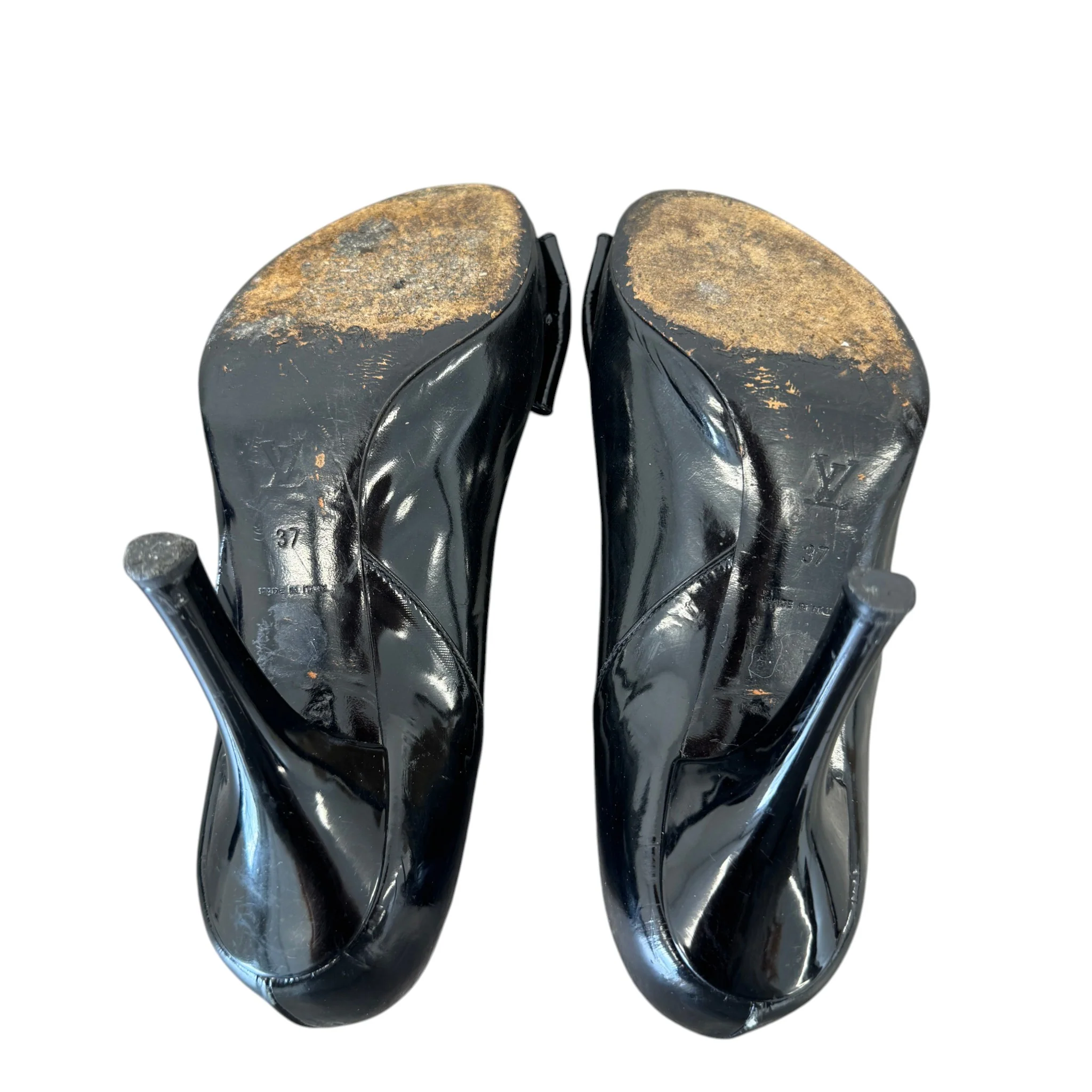 Women's Bow Motif Peep Heels Black Size EU 37 / UK 4 - Image 8