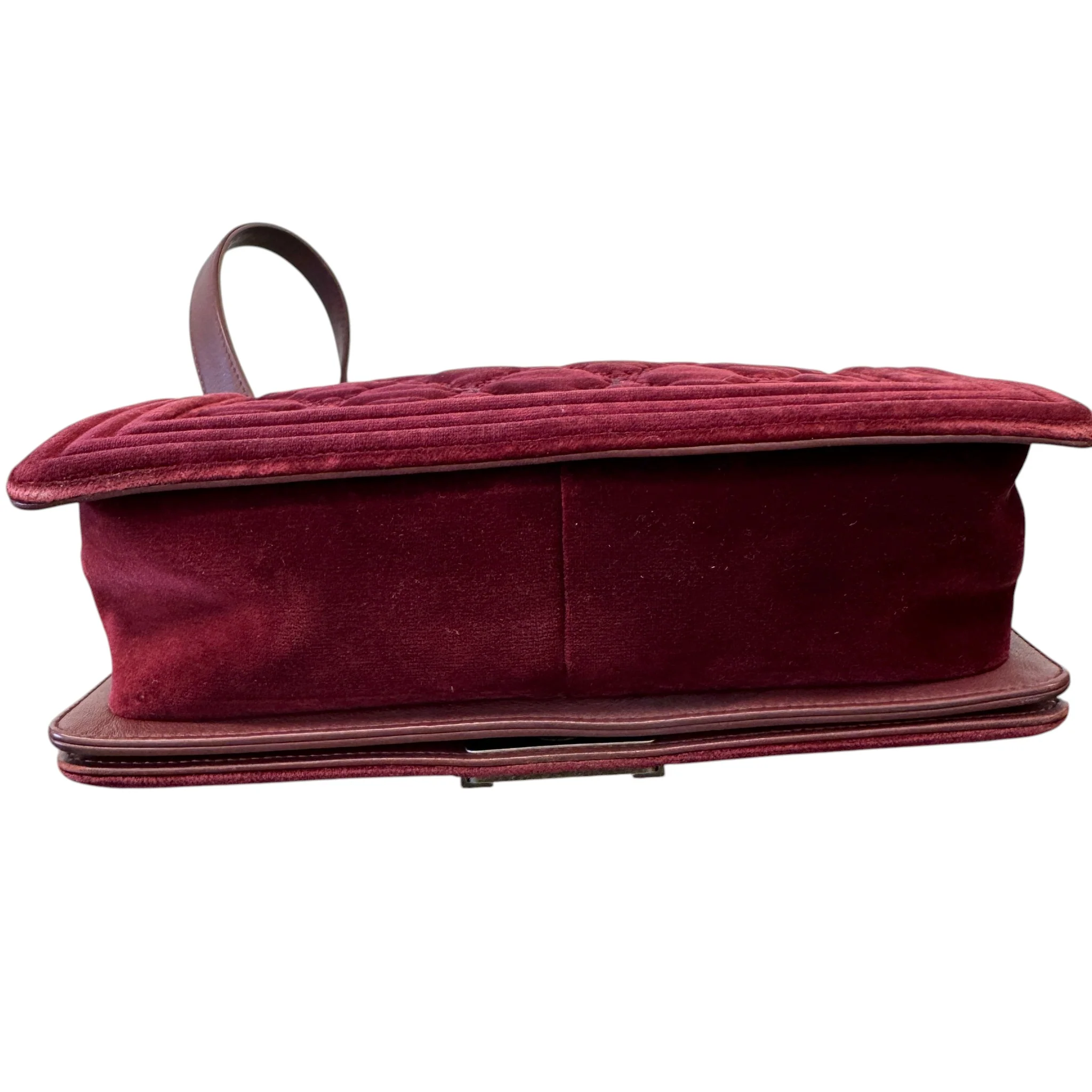 Women's Boy Medium Velvet Bag Burgundy - Image 10