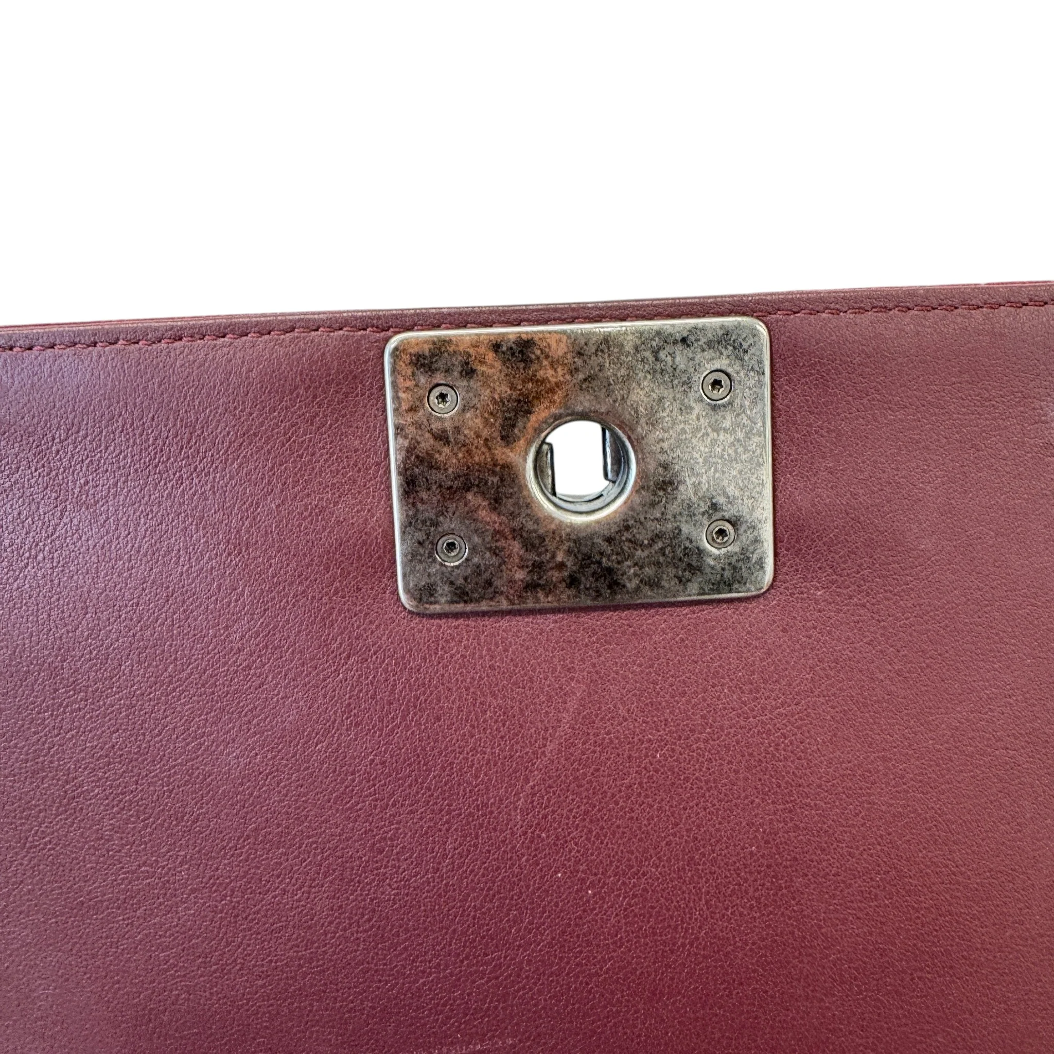 Women's Boy Medium Velvet Bag Burgundy - Image 14