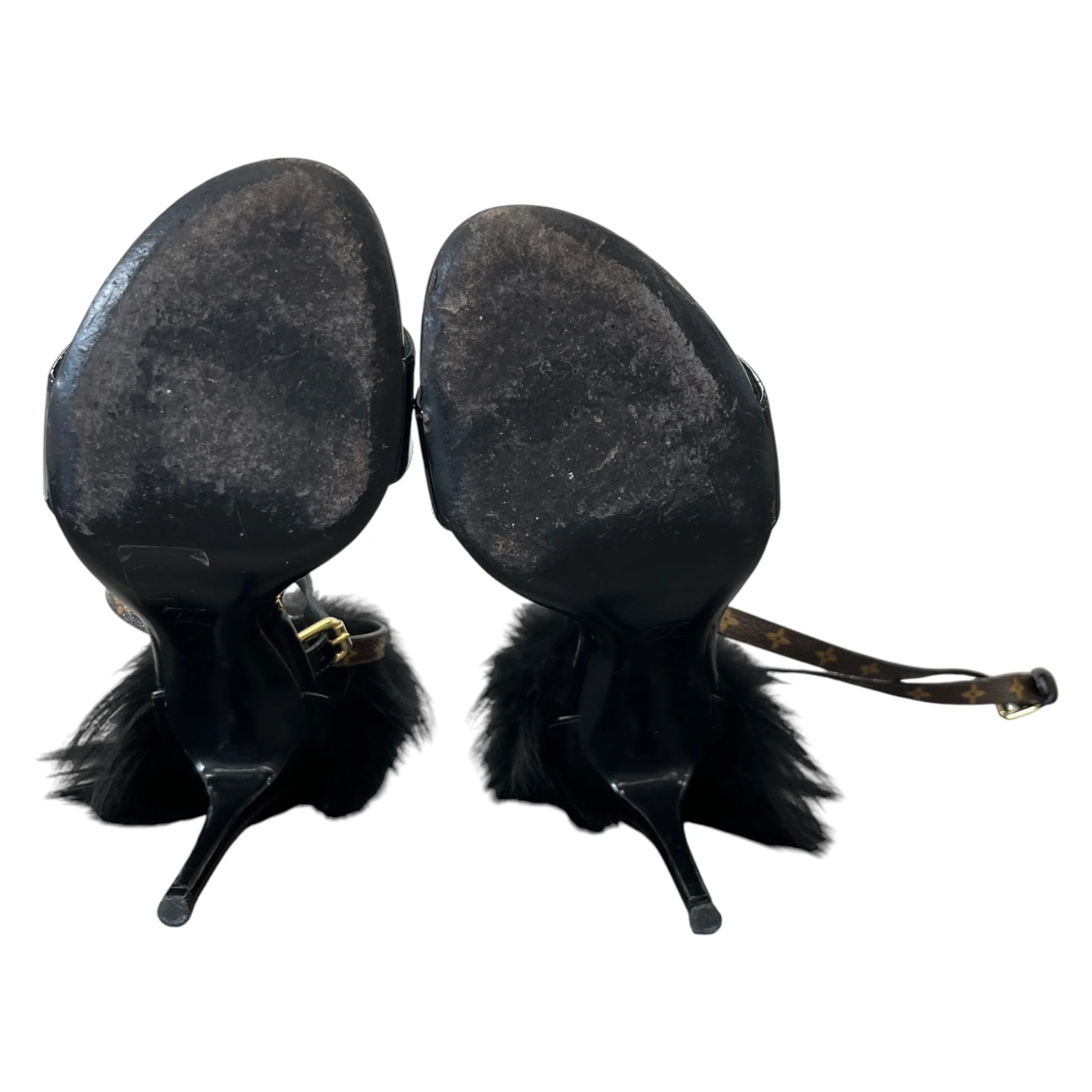 Women's Call Back Fur Trim Heels Black Size EU 38 / UK 5 - Image 10