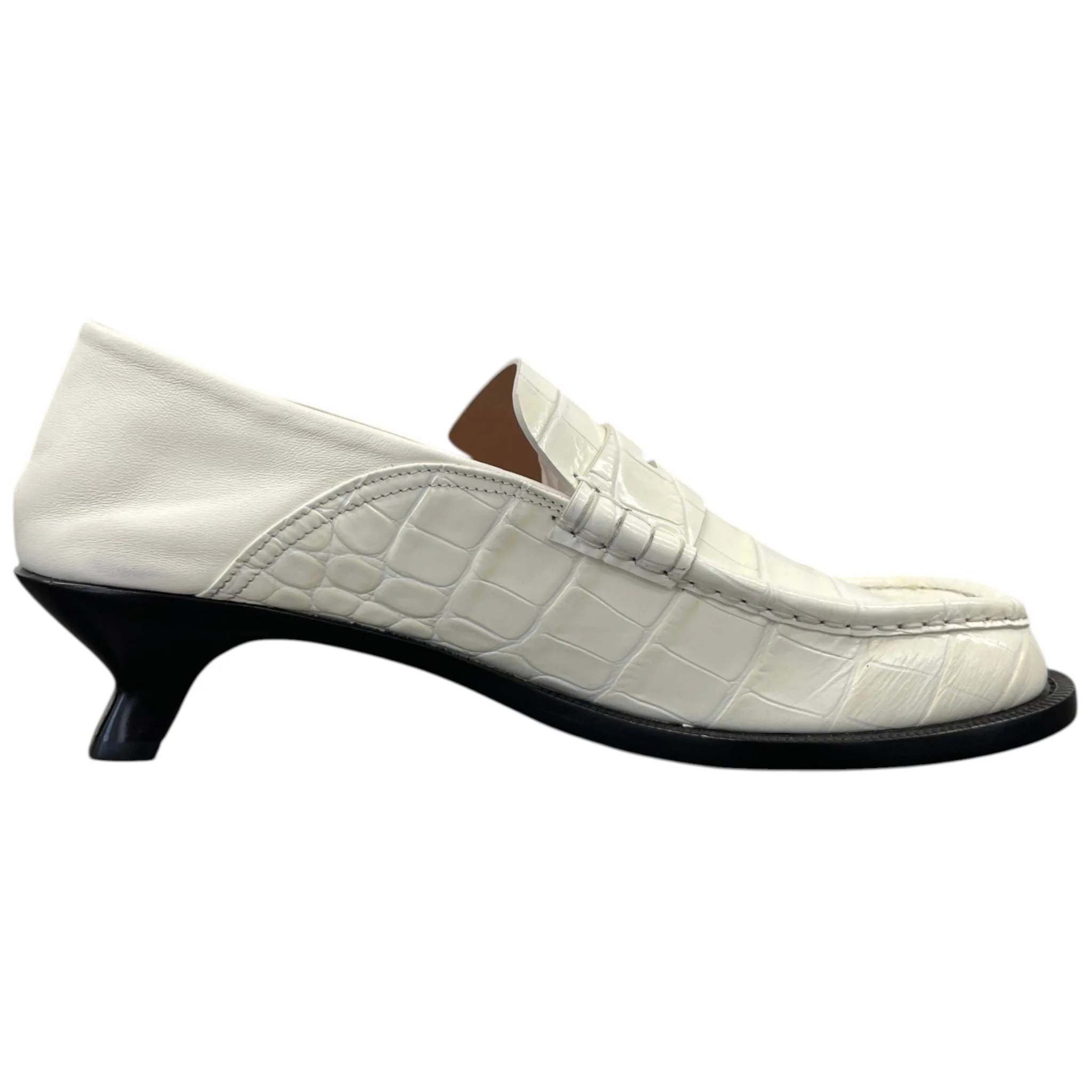 Women's Campo 45 Croc-Effect Leather Loafers White Size EU 40 / UK 7 - Image 4