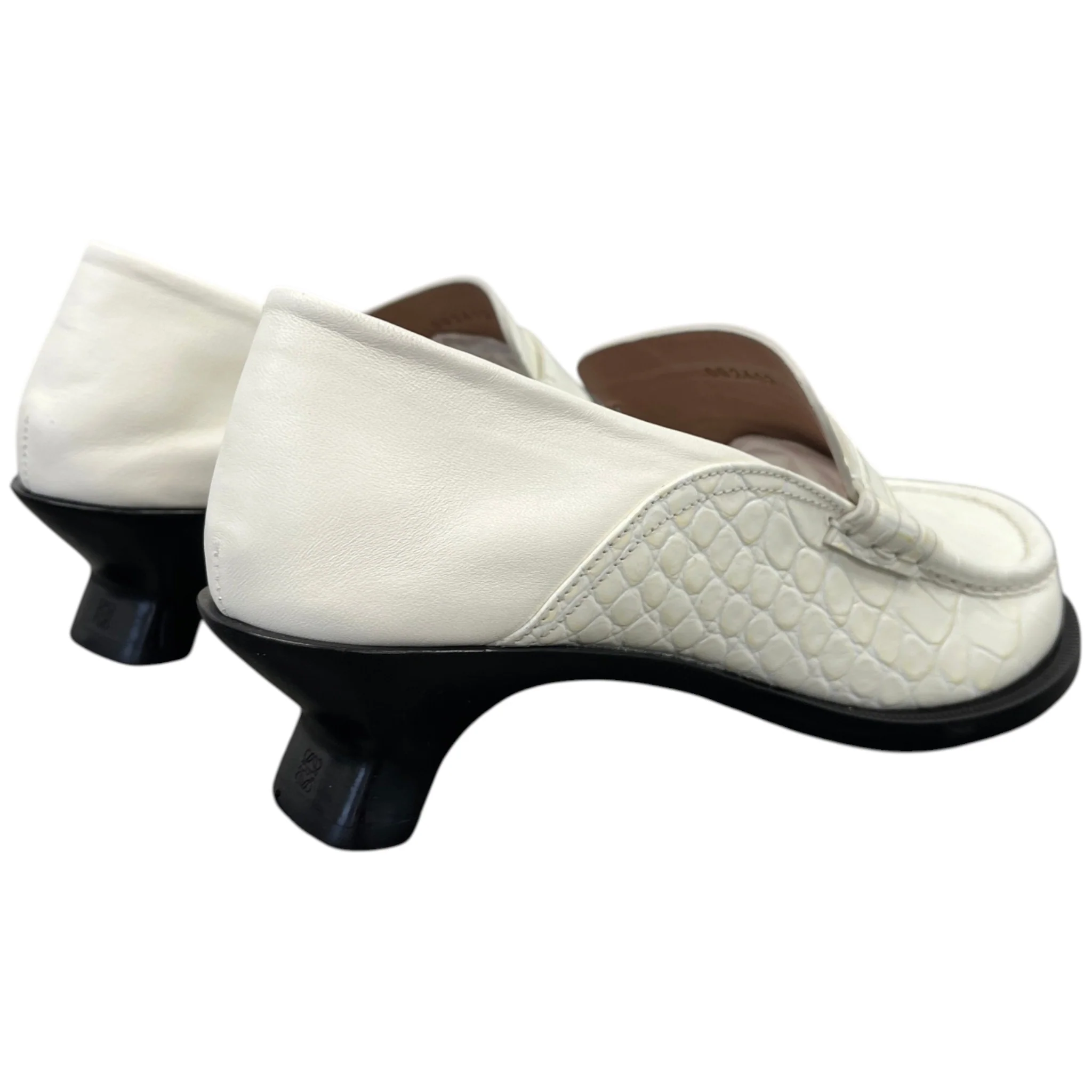 Women's Campo 45 Croc-Effect Leather Loafers White Size EU 40 / UK 7 - Image 9