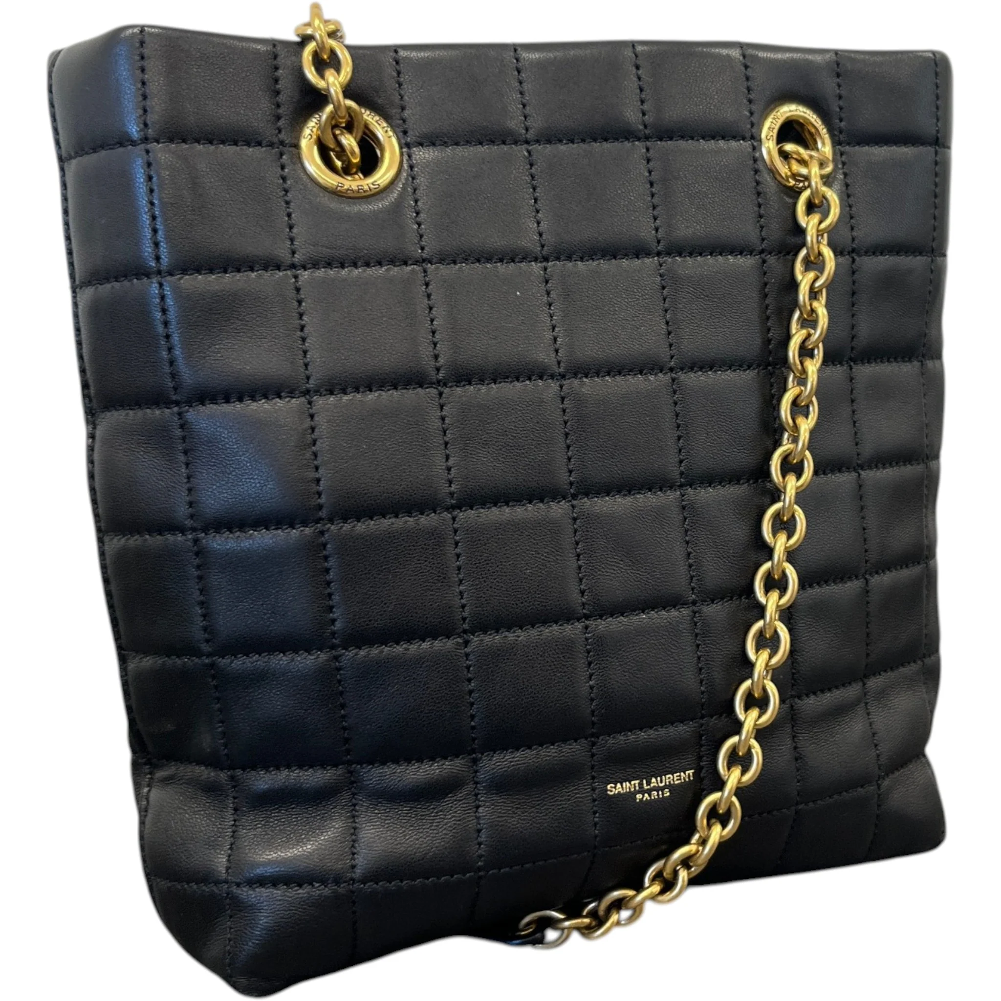 Women's Carre Mini Quilted Leather Tote Bag Black - Image 4