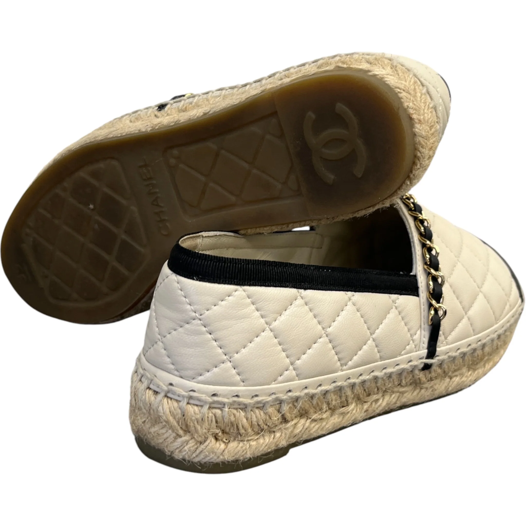 Women's Cc Logo Espadrilles Beige Size EU 35 / UK 2 - Image 10