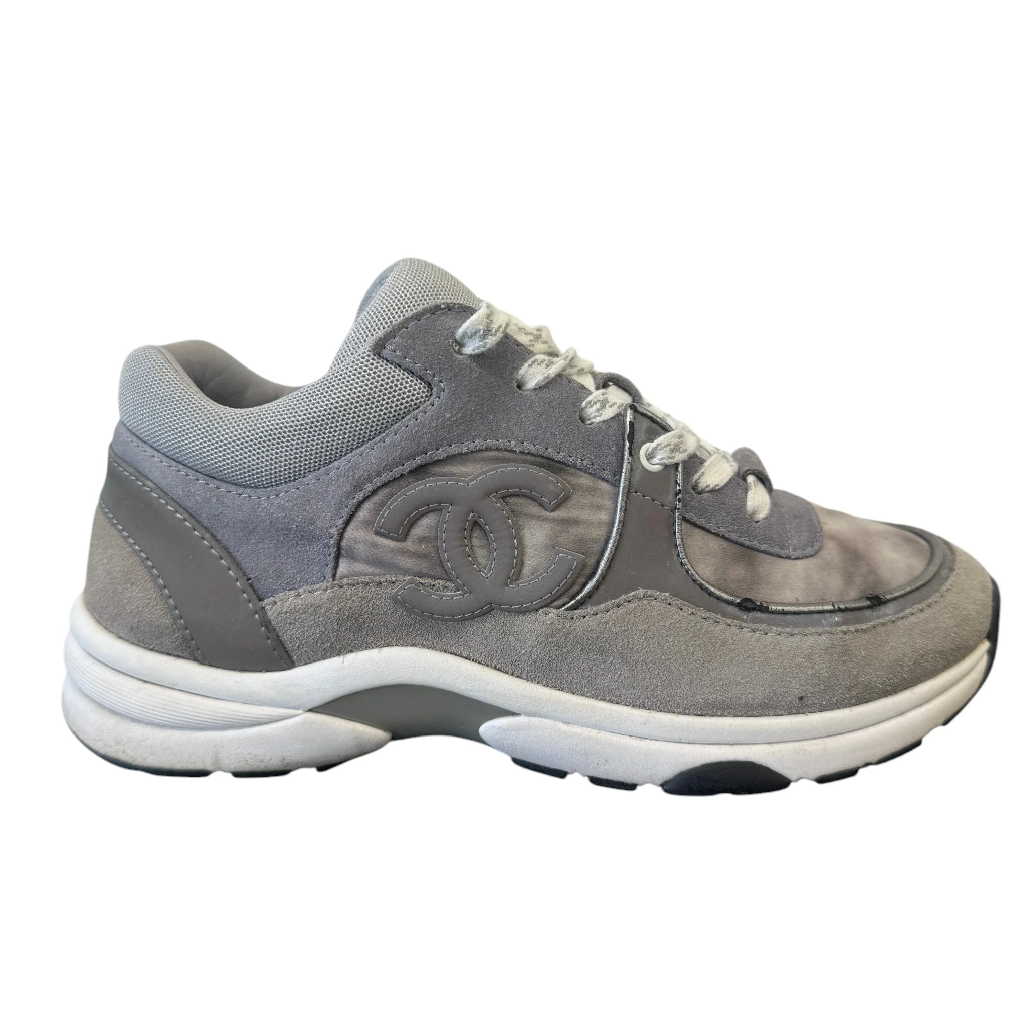 Women's Cc Logo Low Trainers Grey Size EU 38 / UK 5