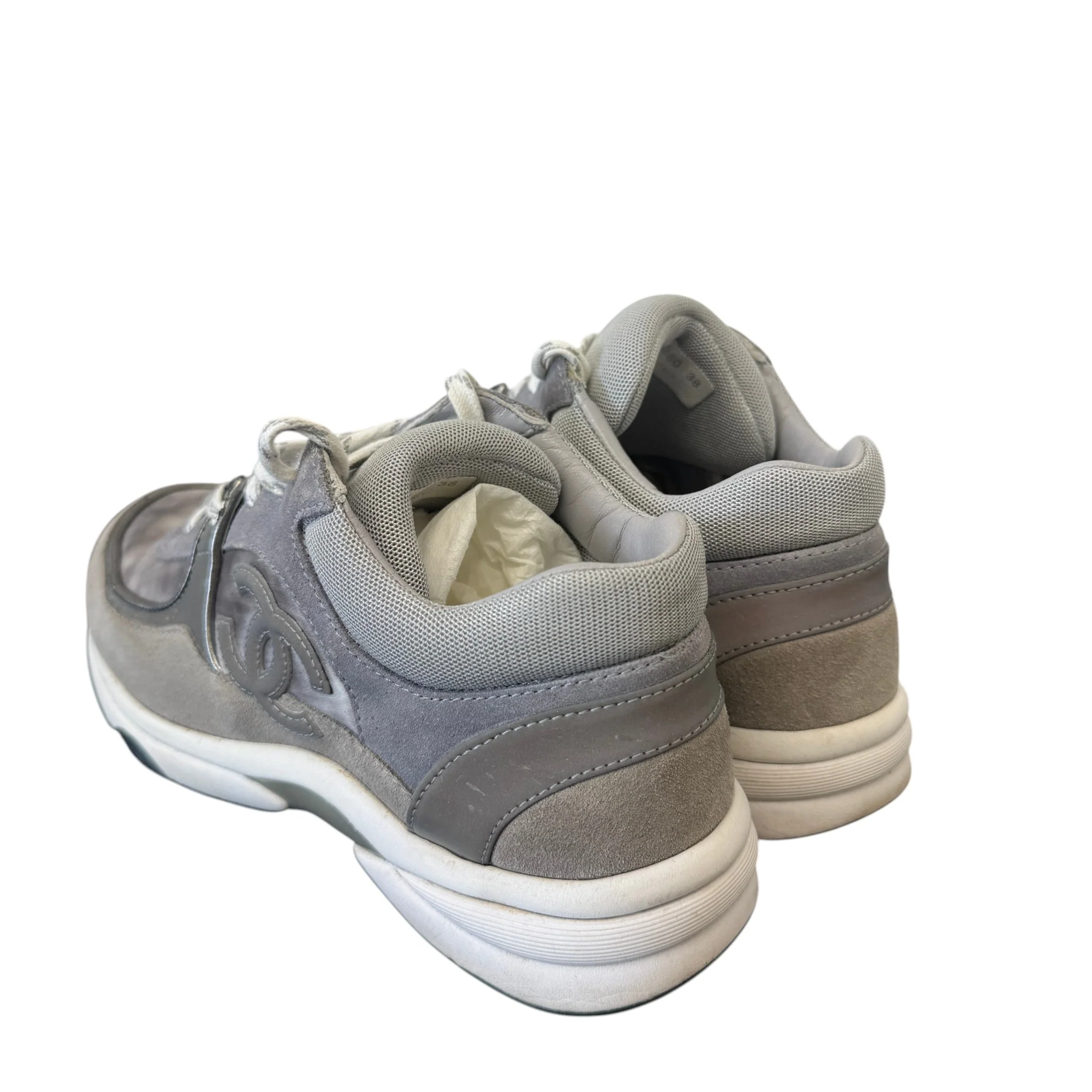 Women's Cc Logo Low Trainers Grey Size EU 38 / UK 5 - Image 8