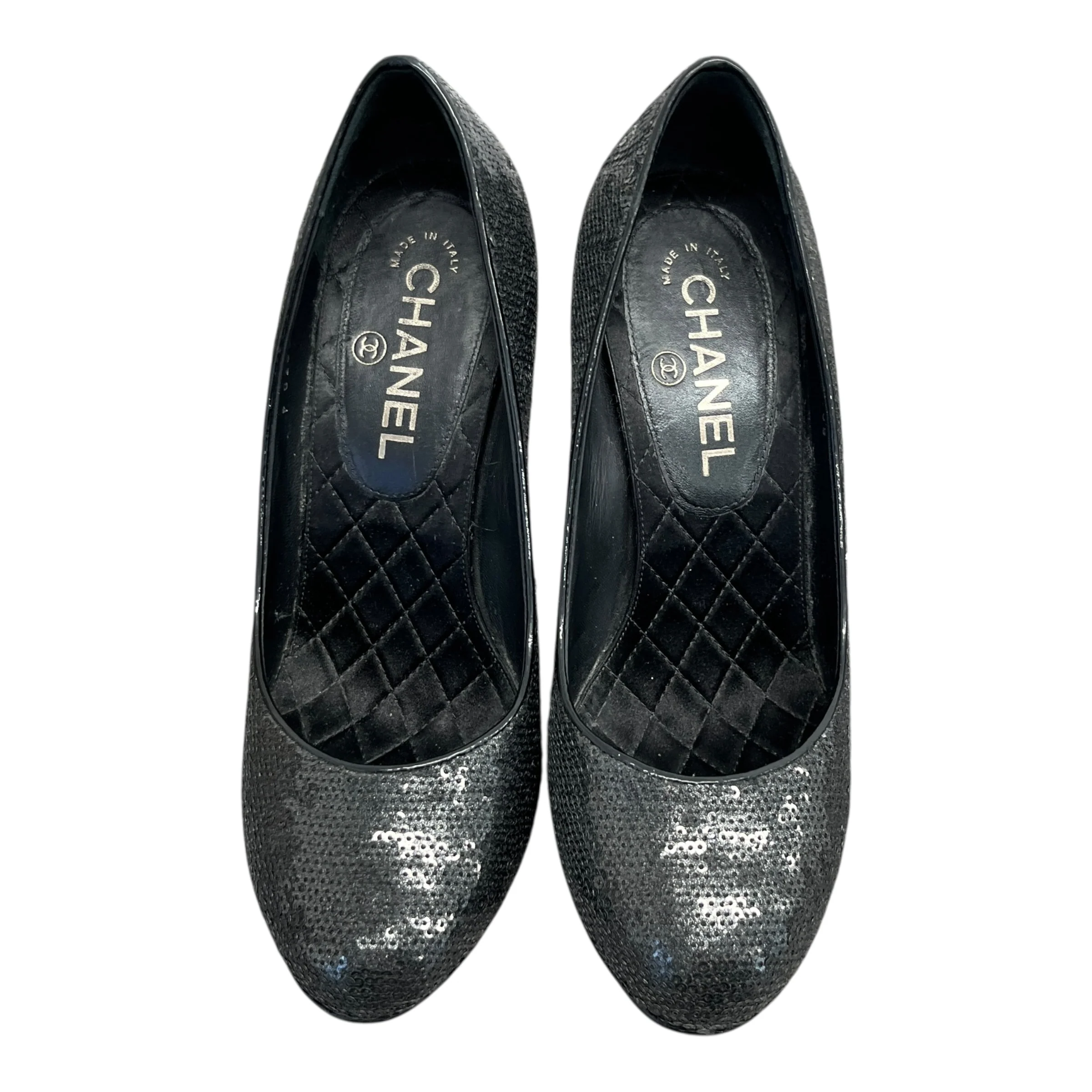 Women's Cc Logo Sequinned Heels Black Size EU 38 / UK 5 - Image 6
