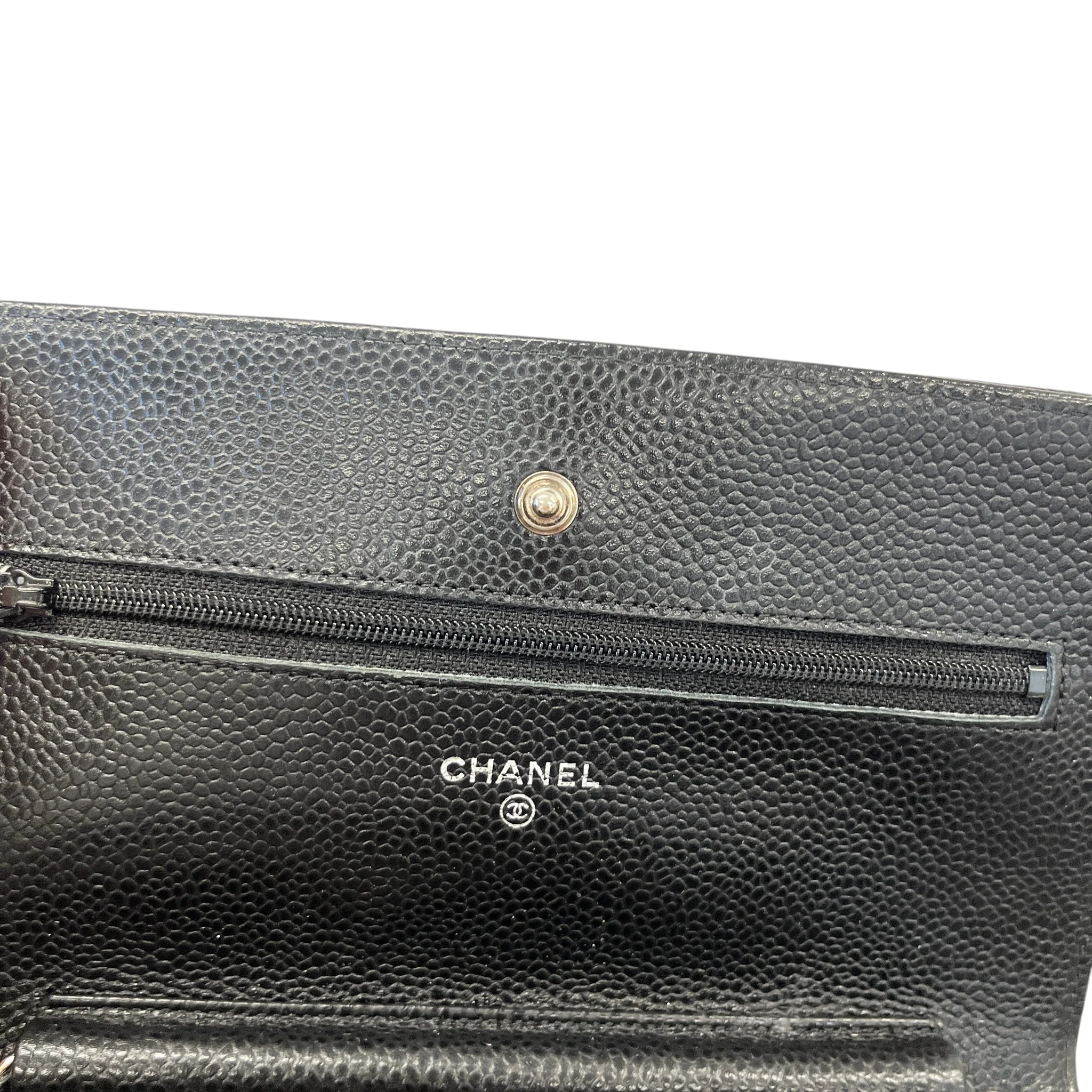Women's Classic Wallet On Chain Woc Caviar Bag Black - Image 12