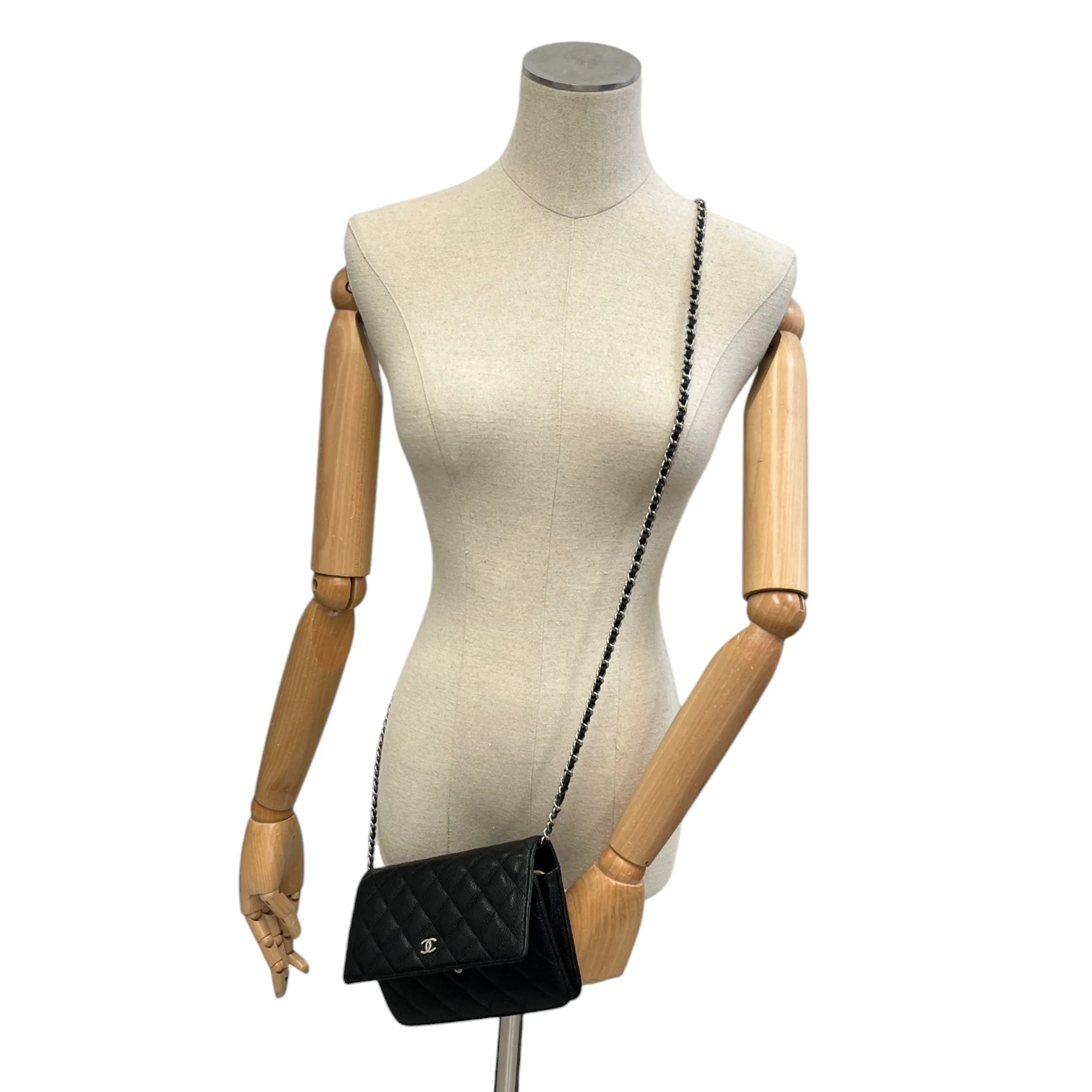 Women's Classic Wallet On Chain Woc Caviar Bag Black - Image 2
