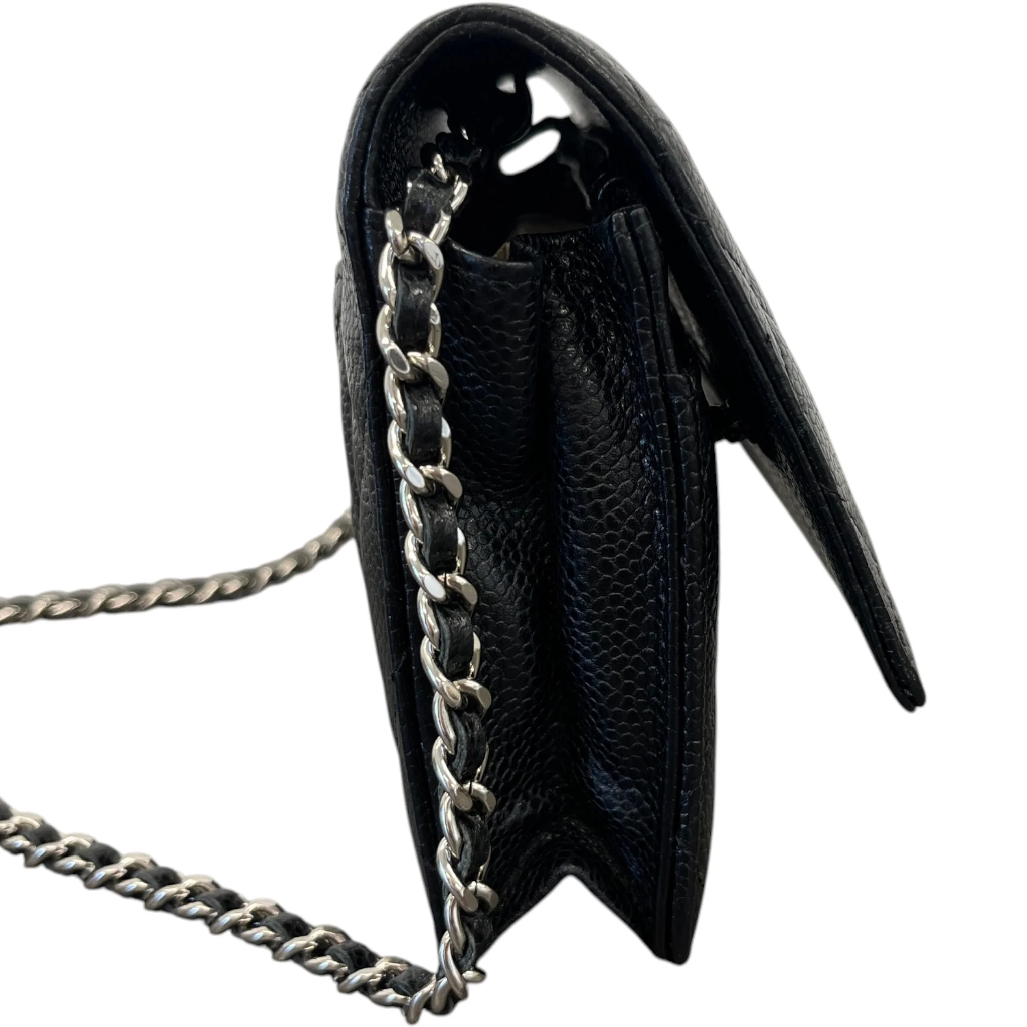 Women's Classic Wallet On Chain Woc Caviar Bag Black - Image 6