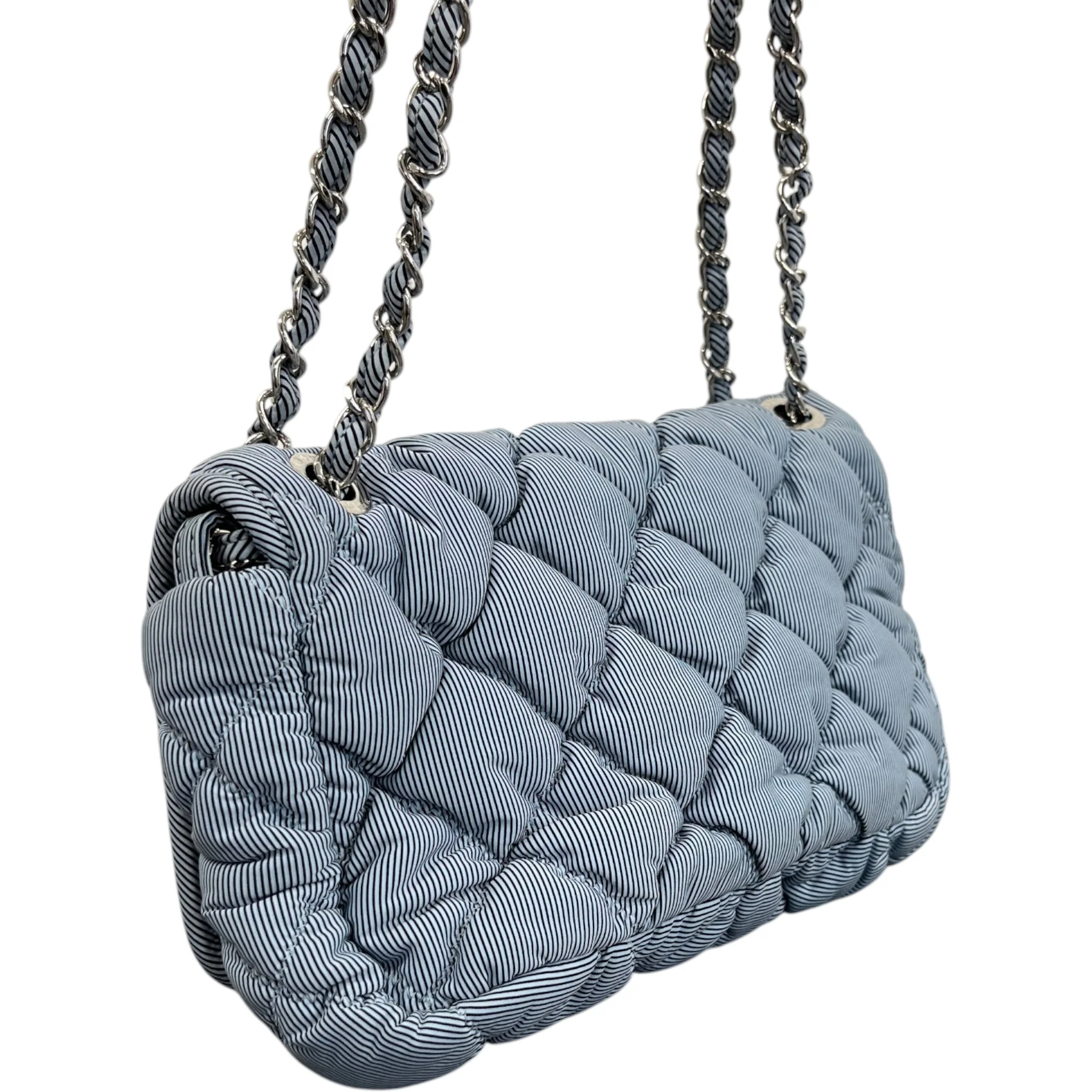 Women's Cruise Bubble Quilted Flap Bag Blue - Image 8