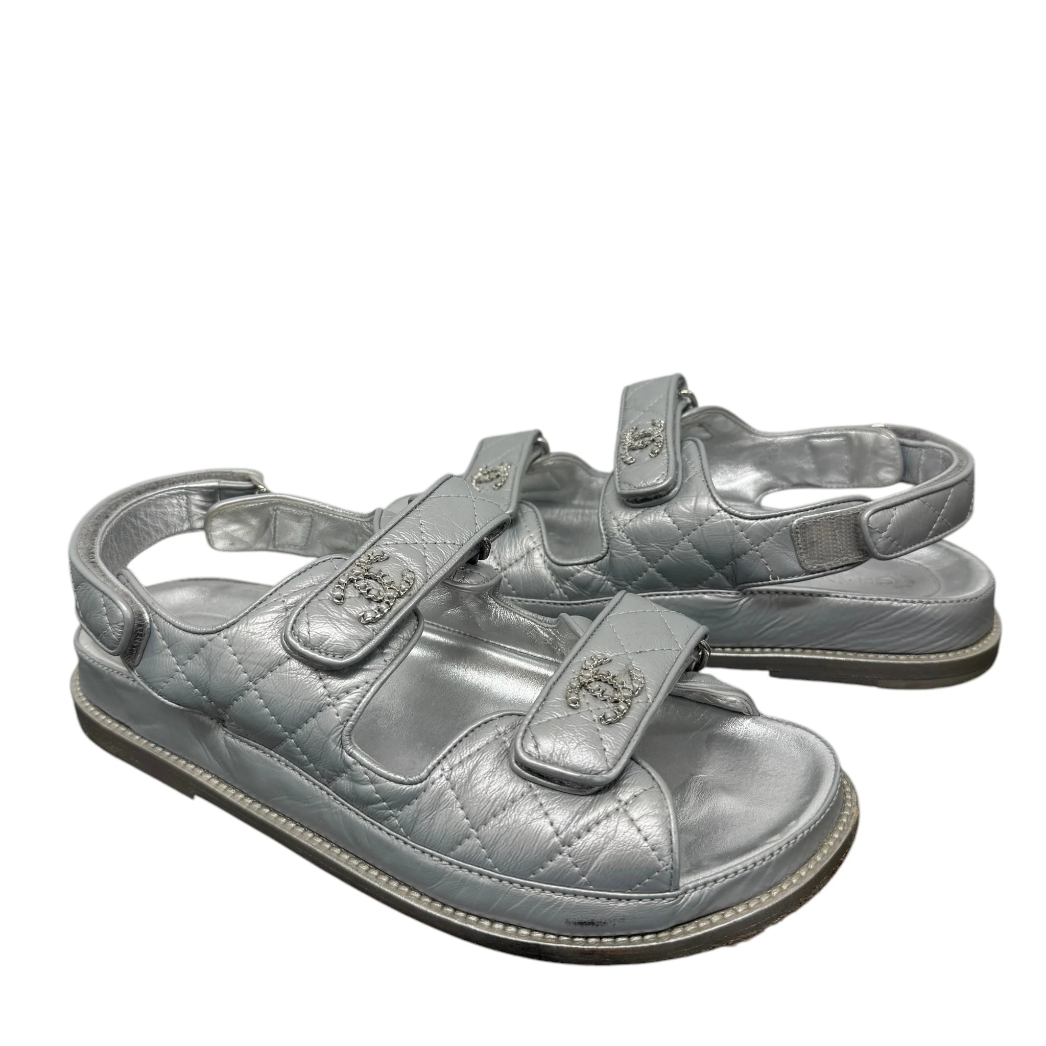 Women's Dad Sandals Silver Size EU 38.5 / UK 5.5 - Image 3