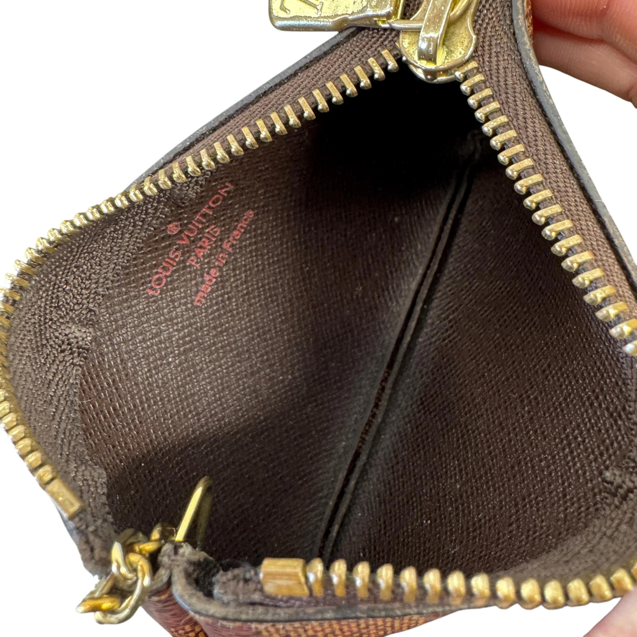 Women's Damier Ebene Coin Pouch Keyring Brown - Image 5
