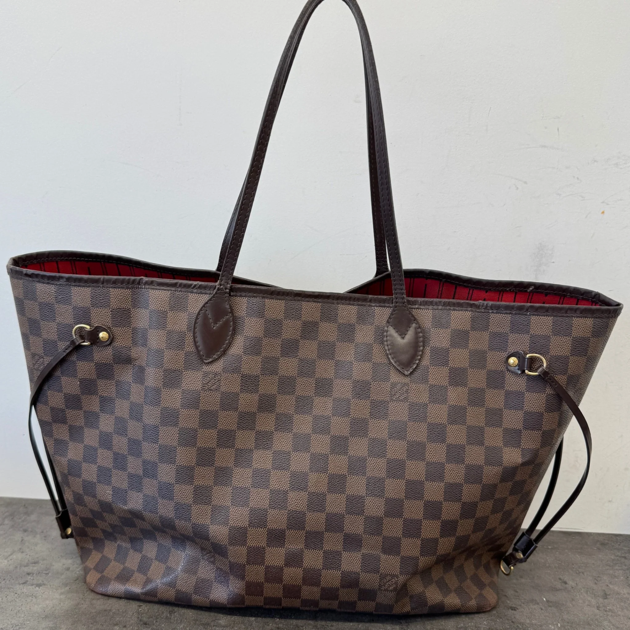 Women's Damier Ebene Neverfull Gm Tote Handbag Brown - Image 11