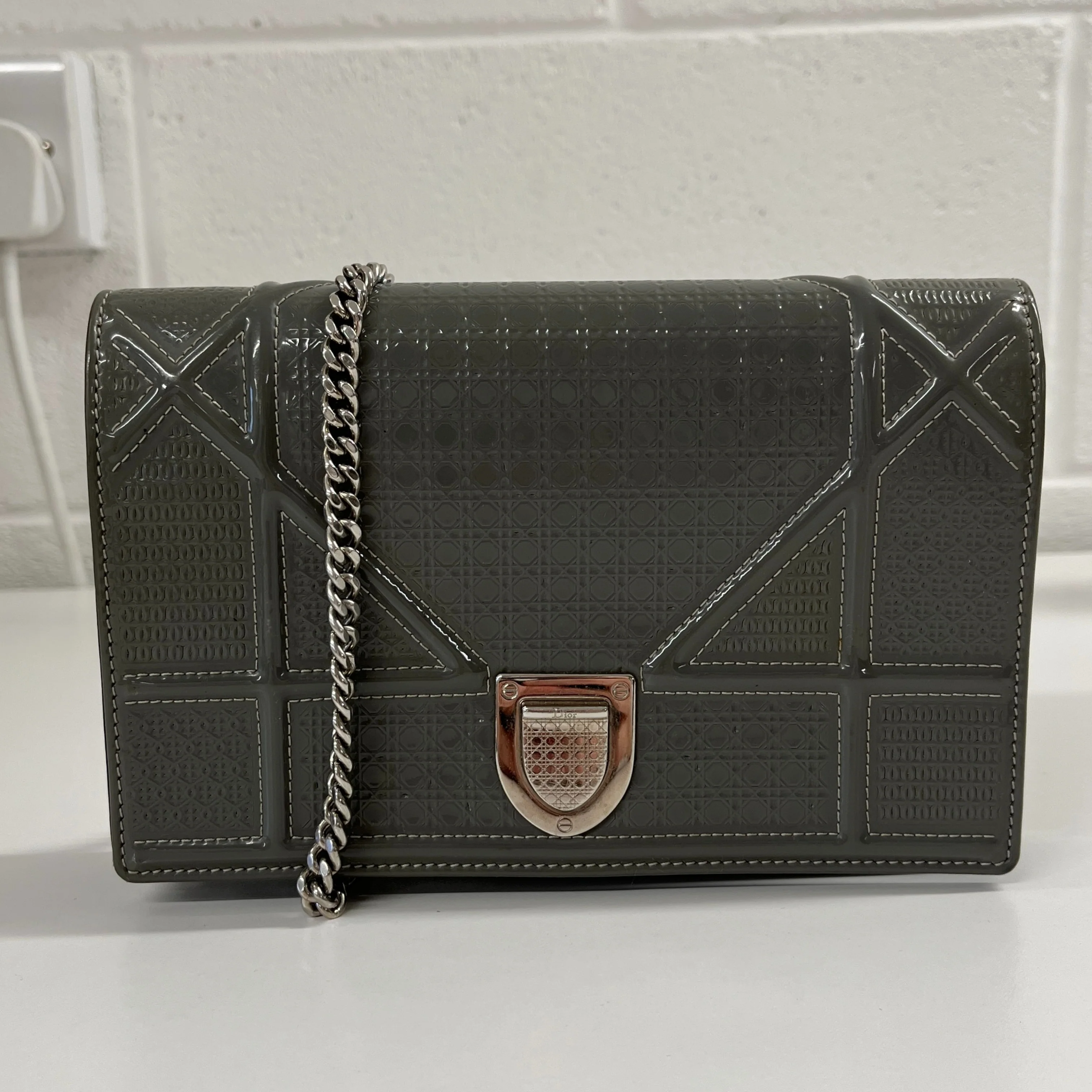 Women's Diorama Wallet On Chain Bag Silver - Image 8