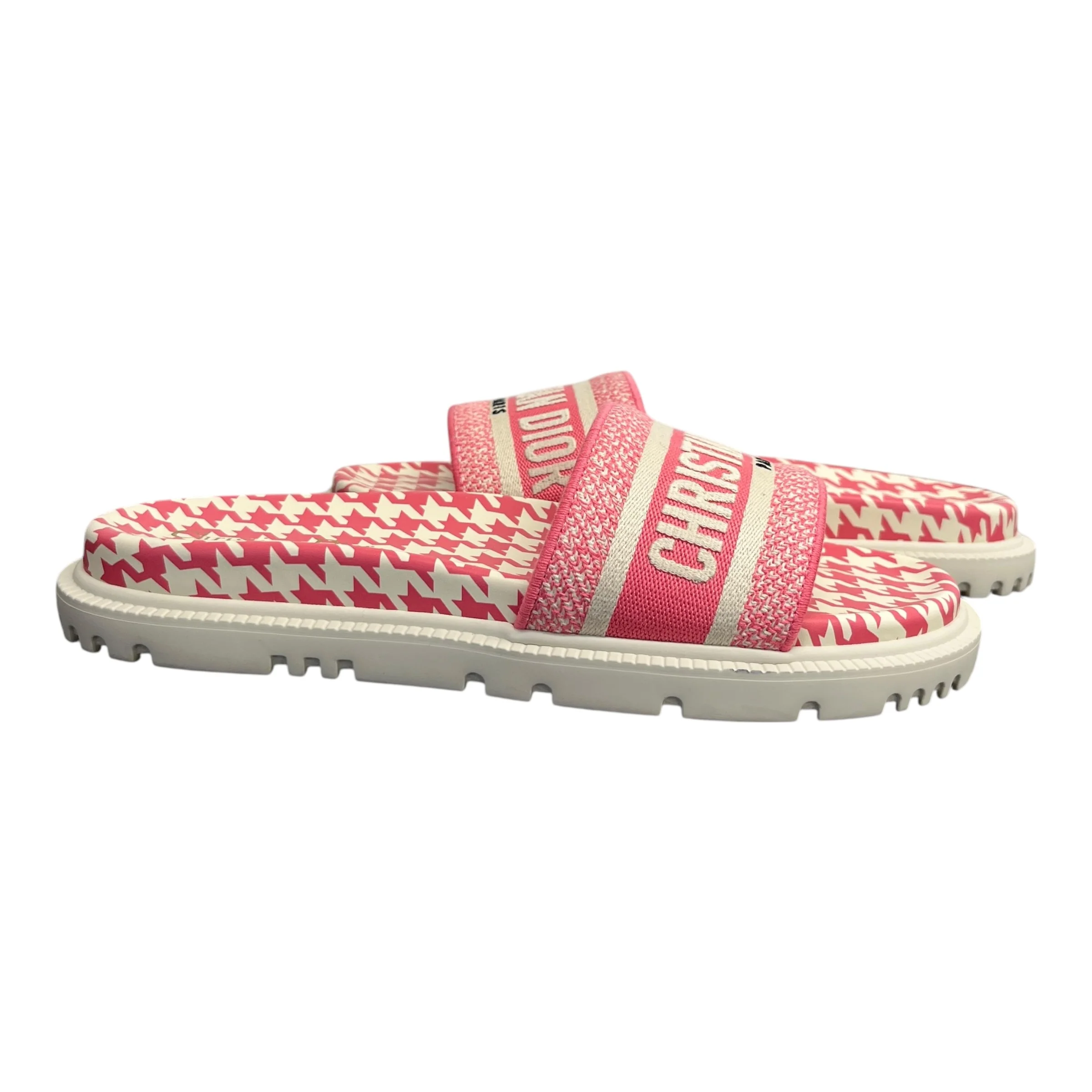 Women's Dway Houndstooth Slides Pink Size EU 40 / UK 7 - Image 3