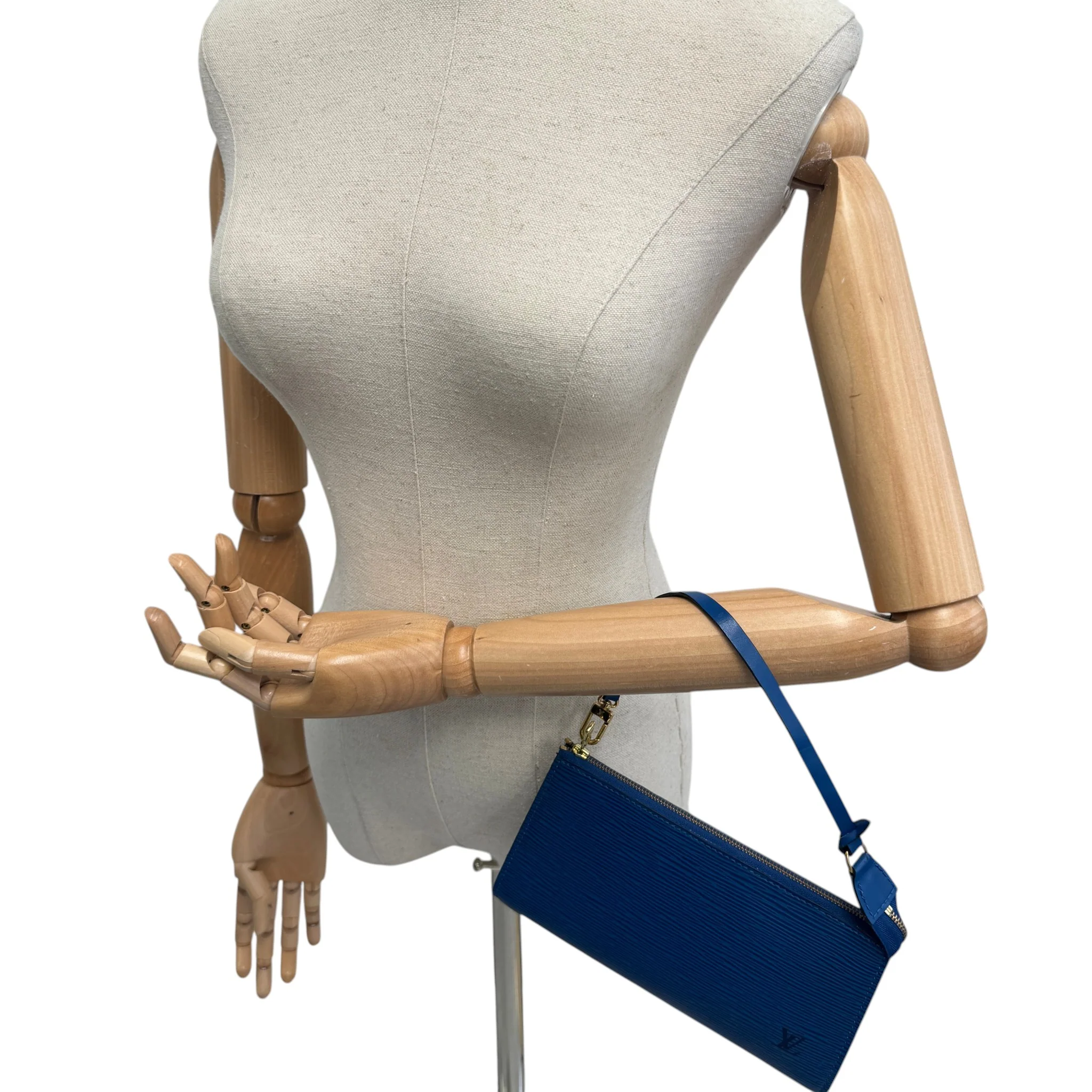 Women's Epi Leather Pochette Accessoires Bag Blue - Image 2