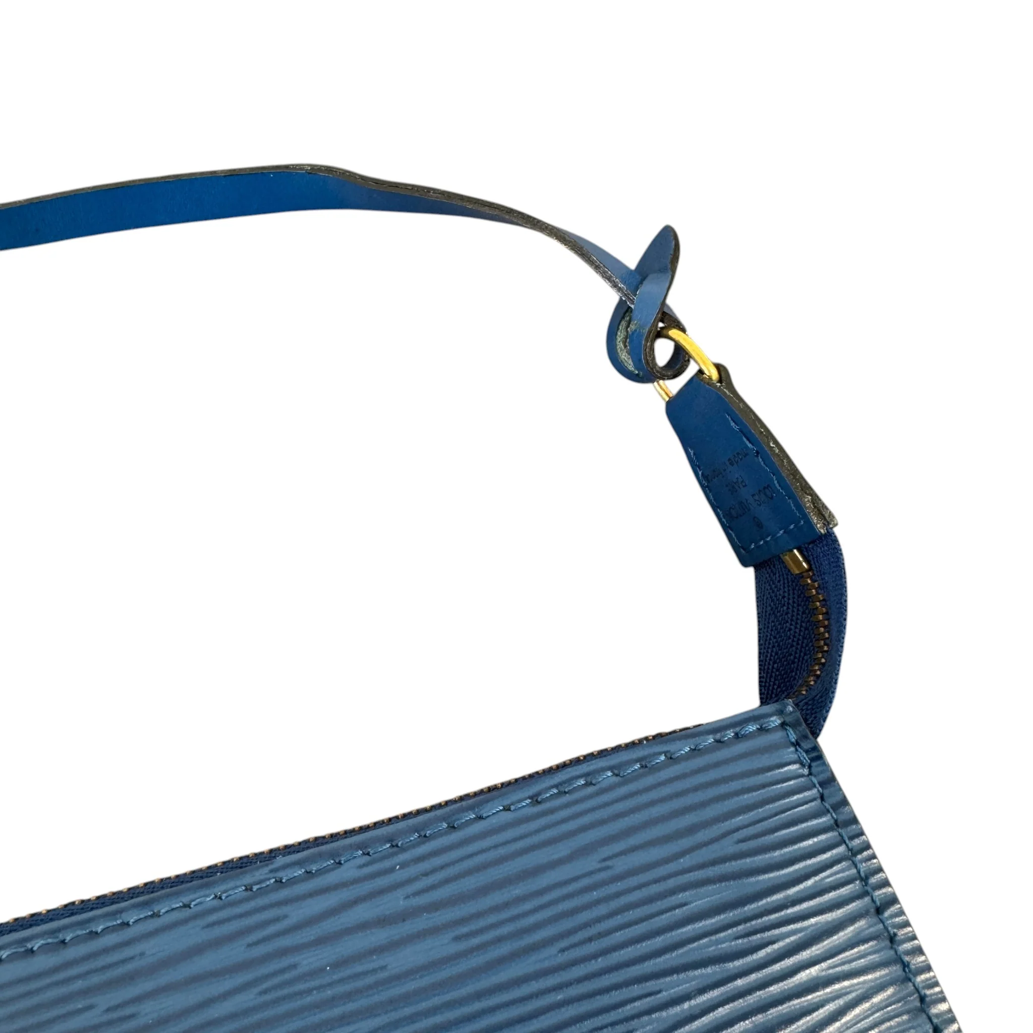 Women's Epi Leather Pochette Accessoires Bag Blue - Image 4