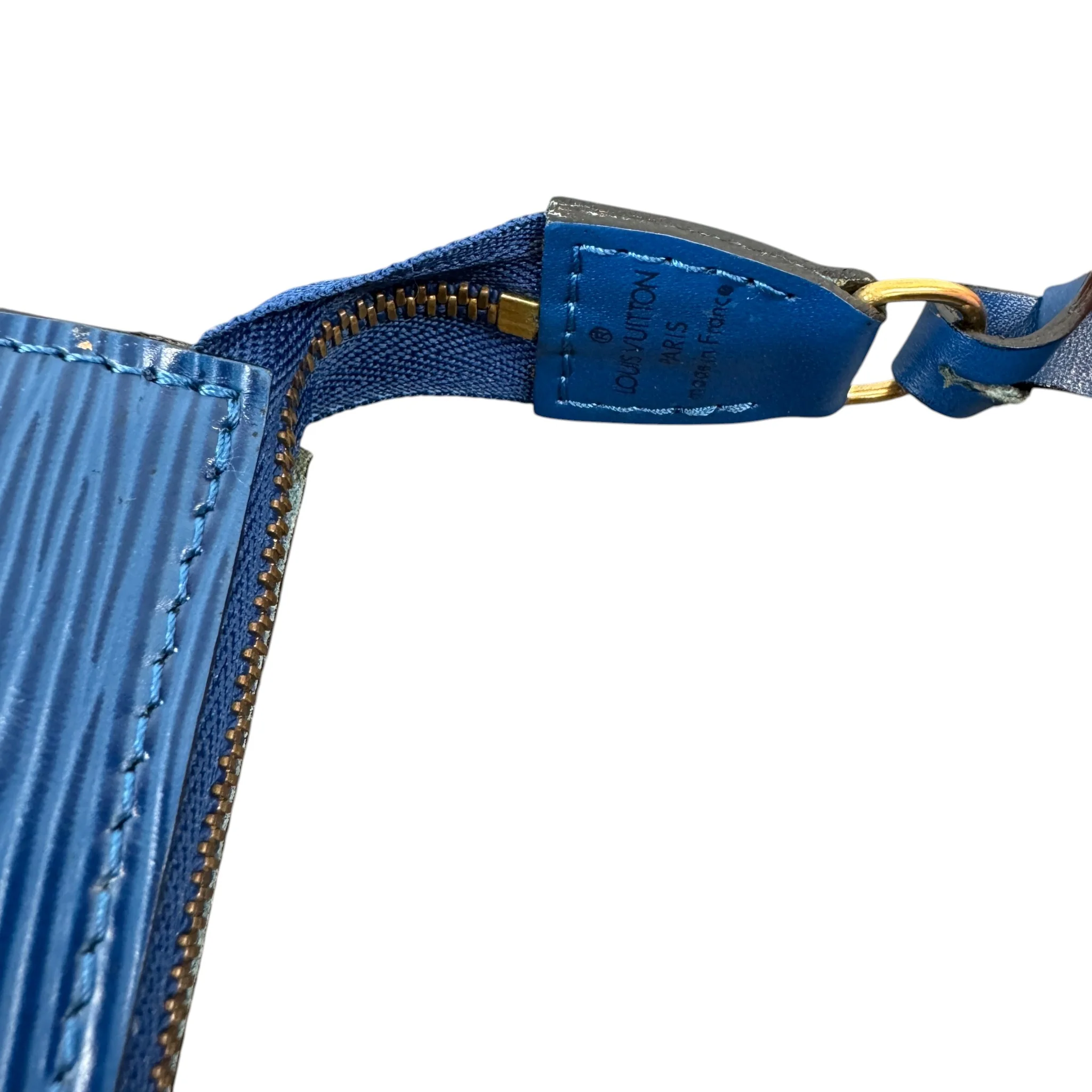 Women's Epi Leather Pochette Accessoires Bag Blue - Image 9