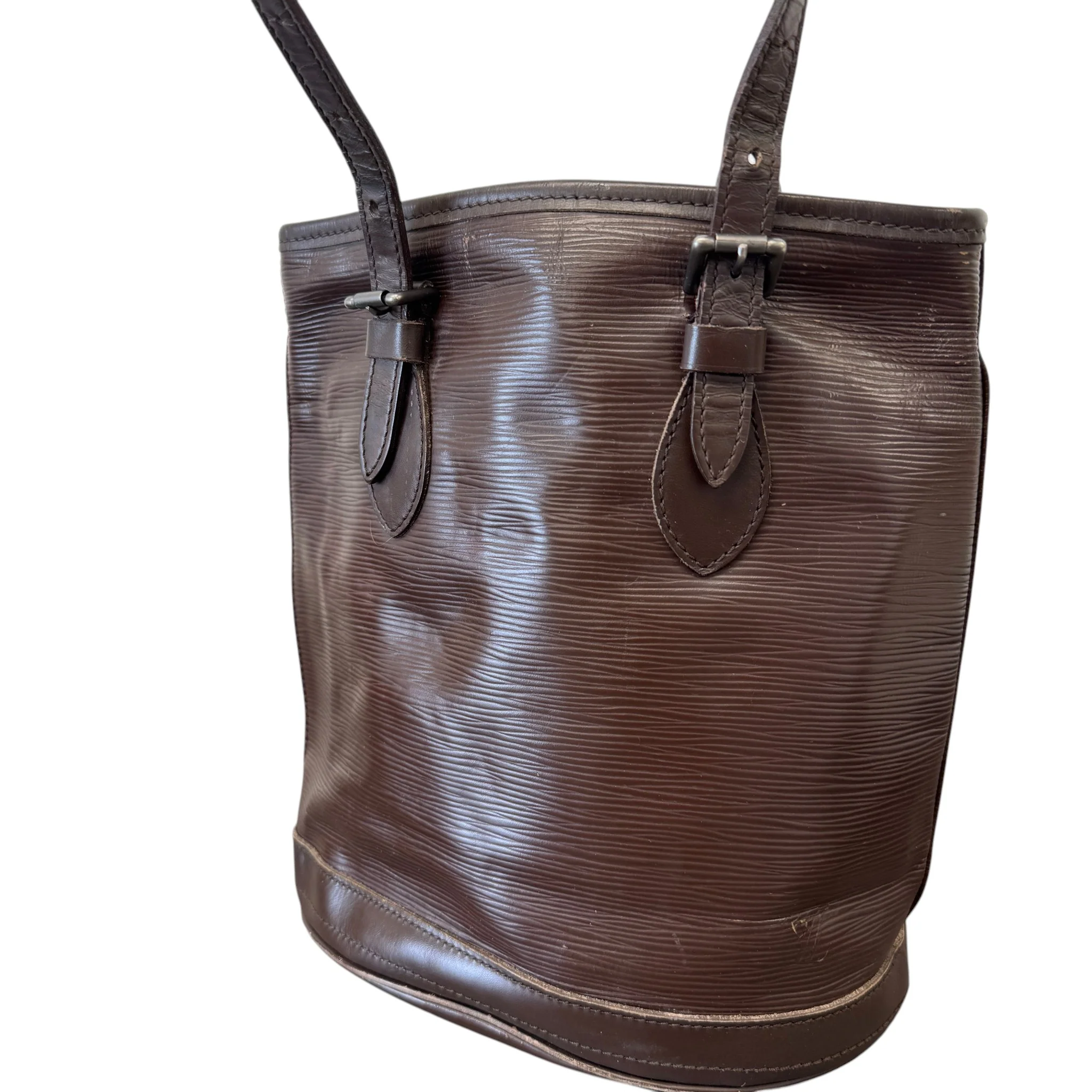Women's Epi Petit Bucket Bag Brown - Image 7