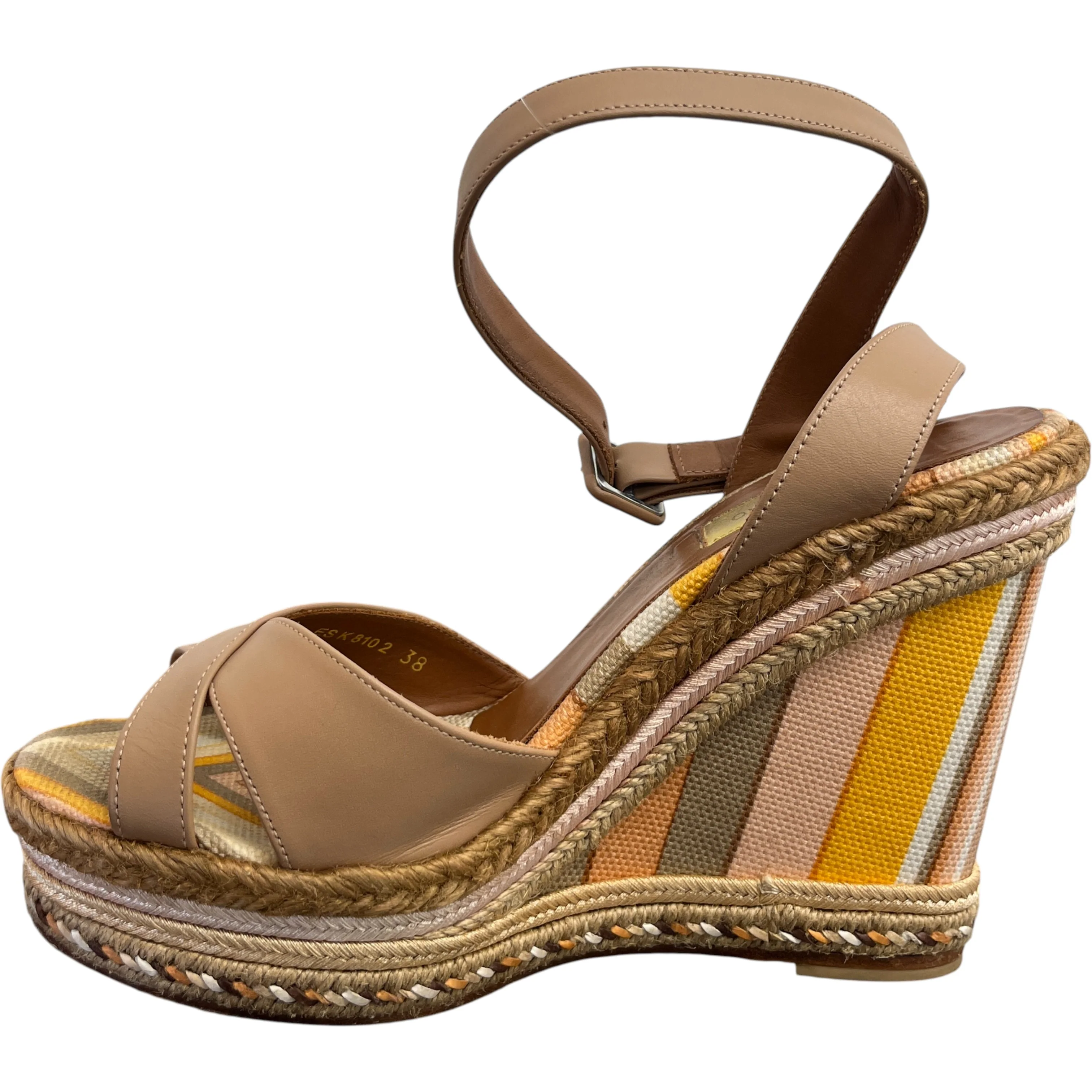 Women's Espadrilles Wedge Sandal Heels Tan Size EU 38 / UK 5 - Image 2