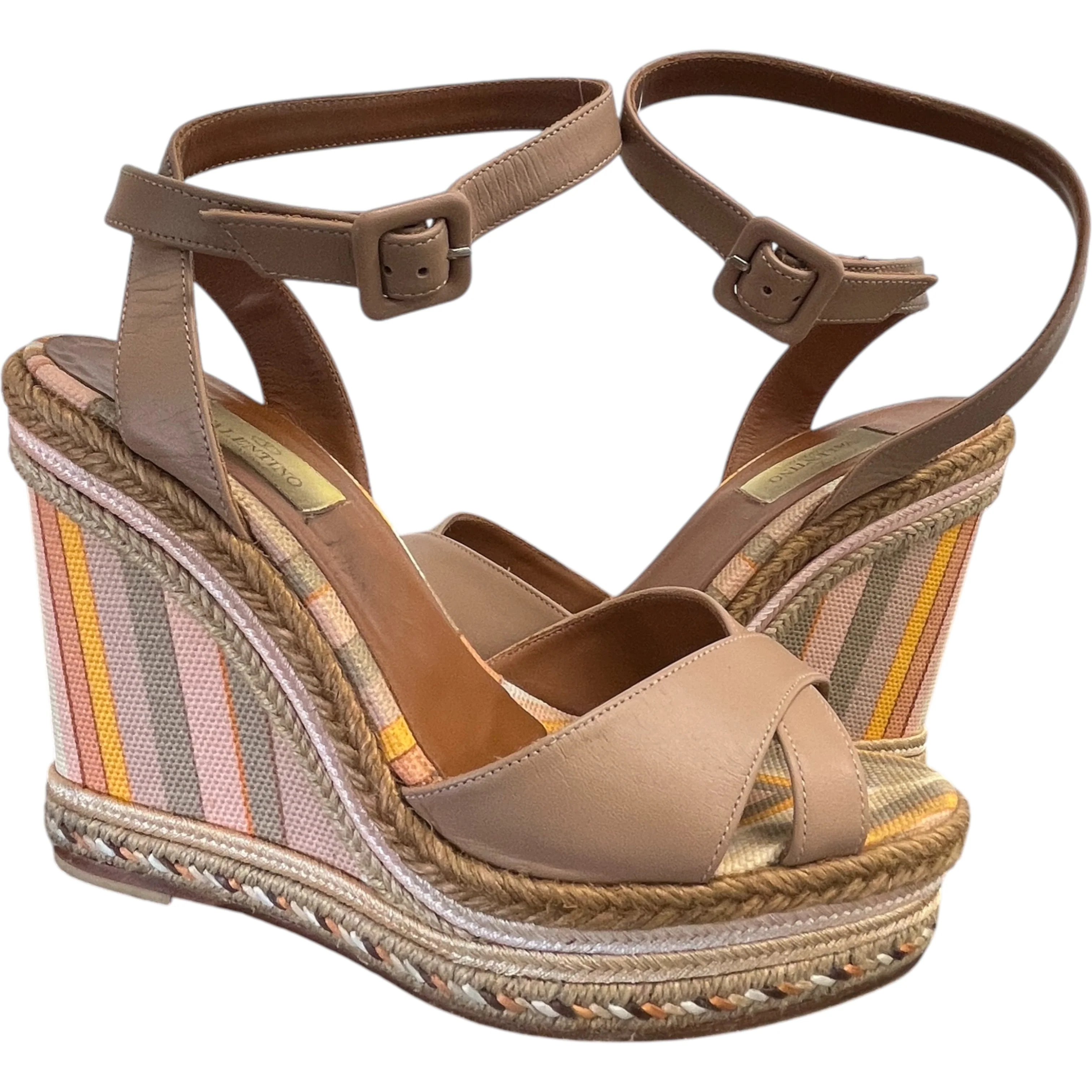 Women's Espadrilles Wedge Sandal Heels Tan Size EU 38 / UK 5 - Image 3