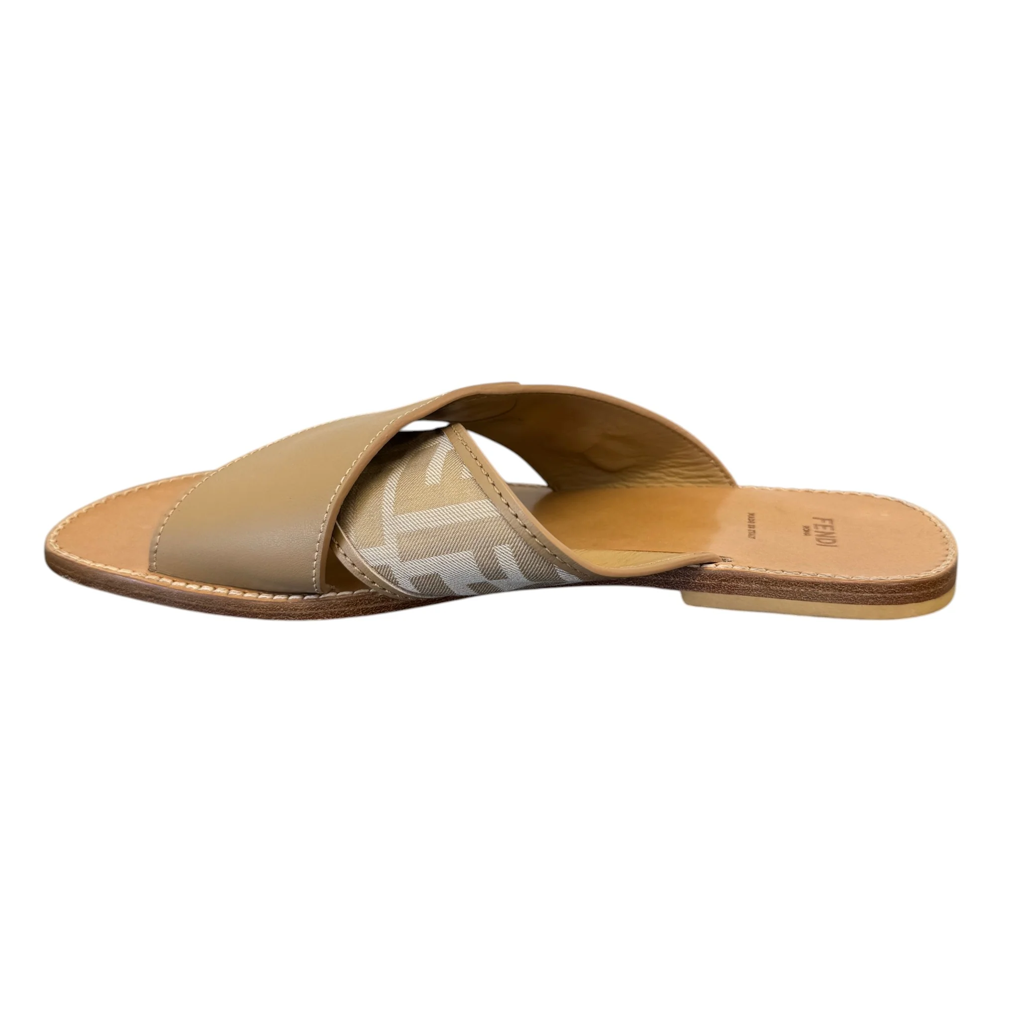 Women's Ff Jaccquard Crossover Sandals Beige Size EU 39 / UK 6 - Image 2