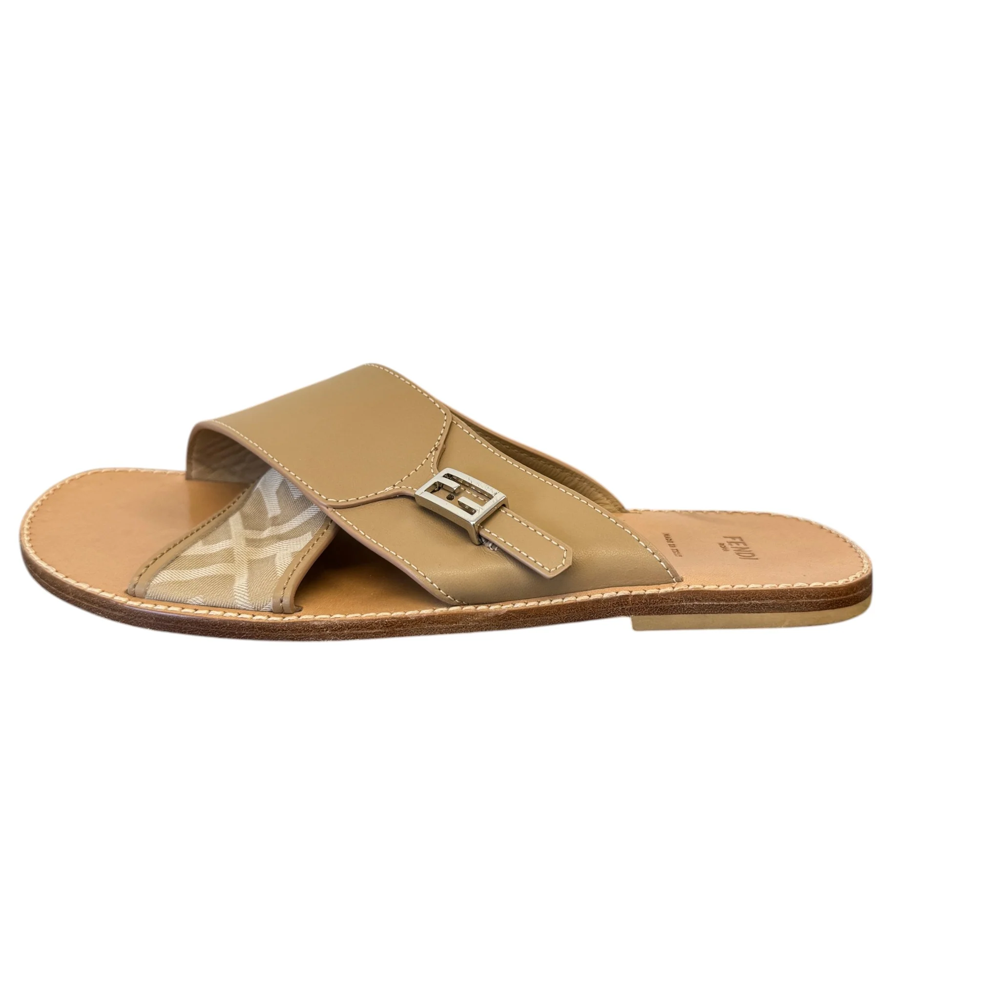 Women's Ff Jaccquard Crossover Sandals Beige Size EU 39 / UK 6 - Image 4