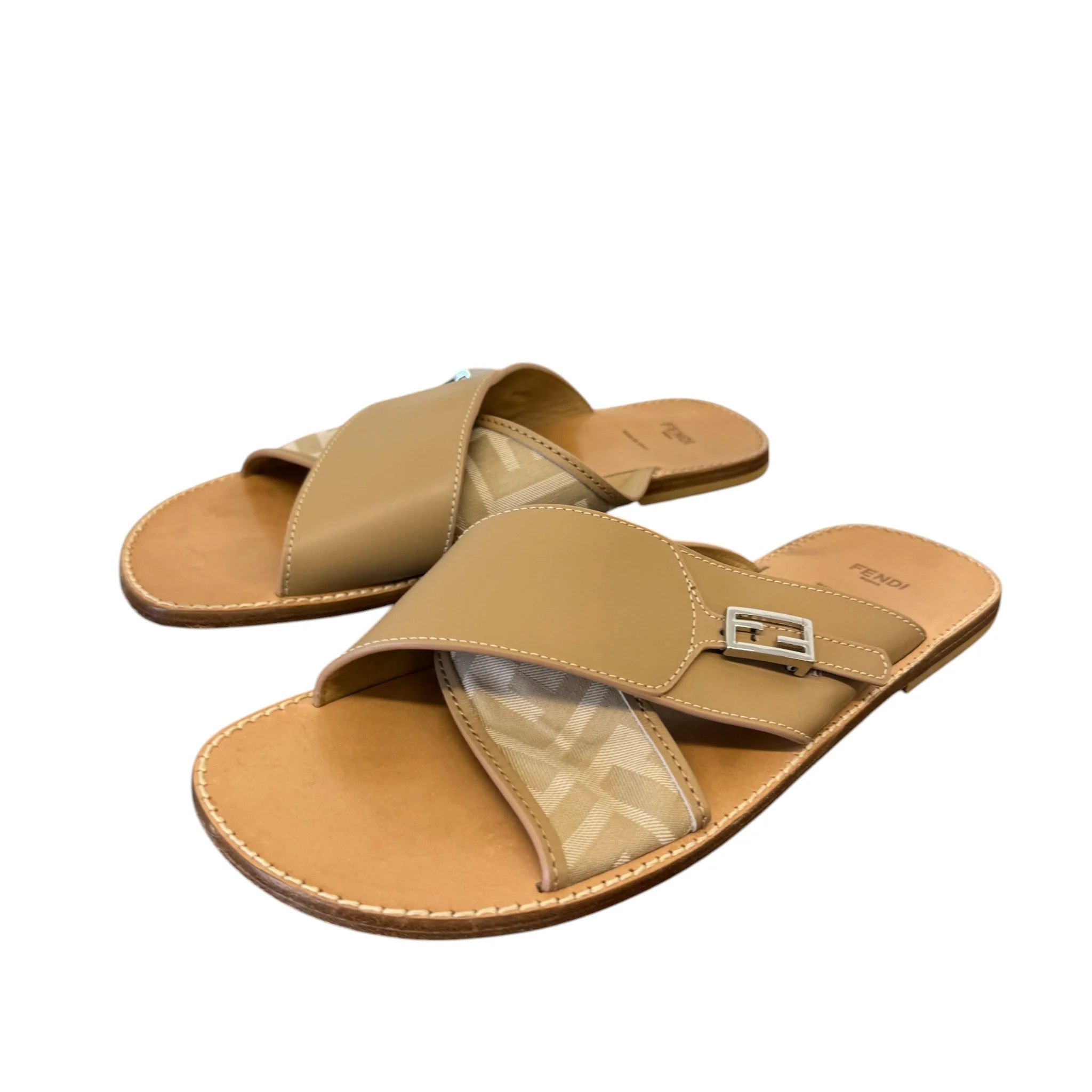 Women's Ff Jaccquard Crossover Sandals Beige Size EU 39 / UK 6 - Image 6