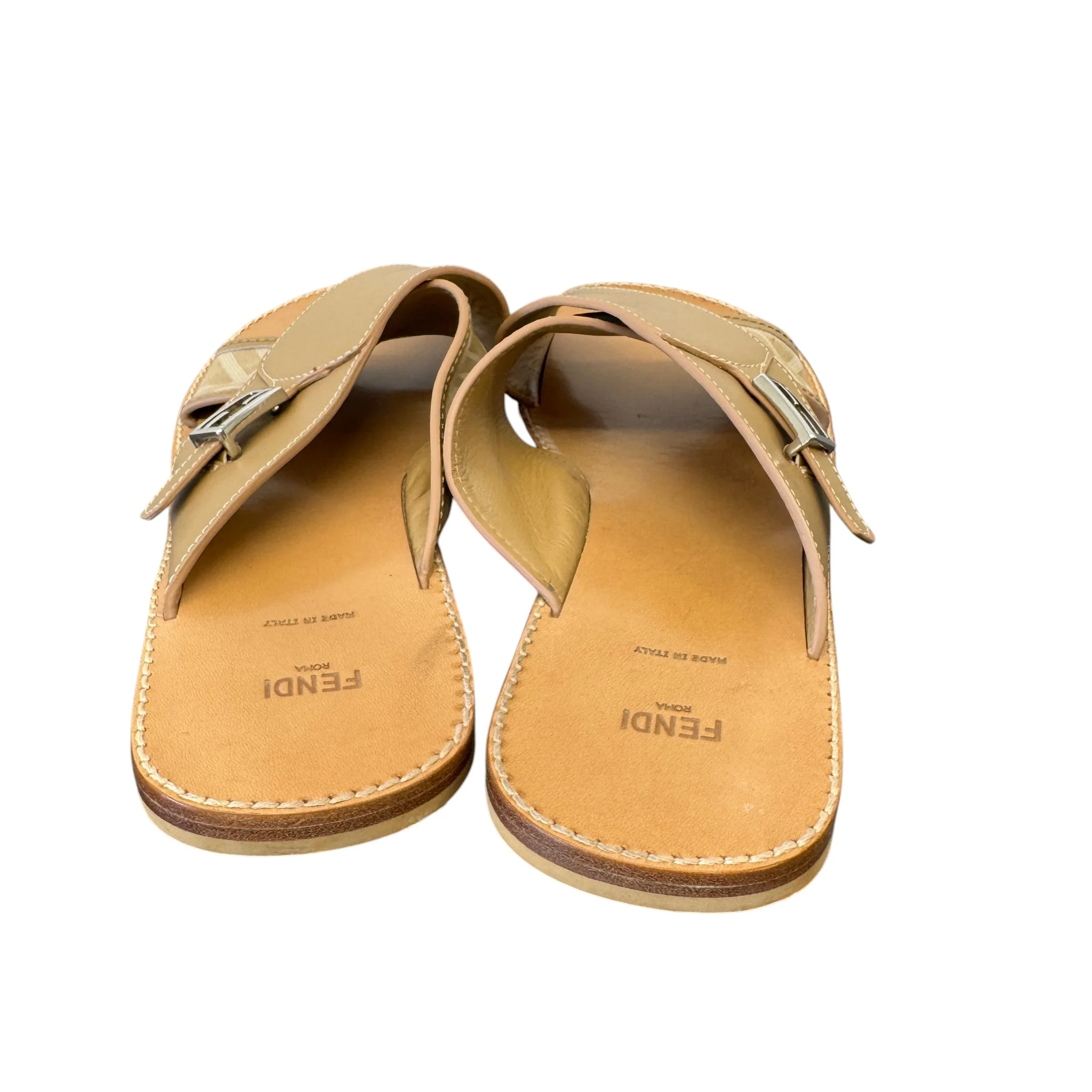 Women's Ff Jaccquard Crossover Sandals Beige Size EU 39 / UK 6 - Image 8