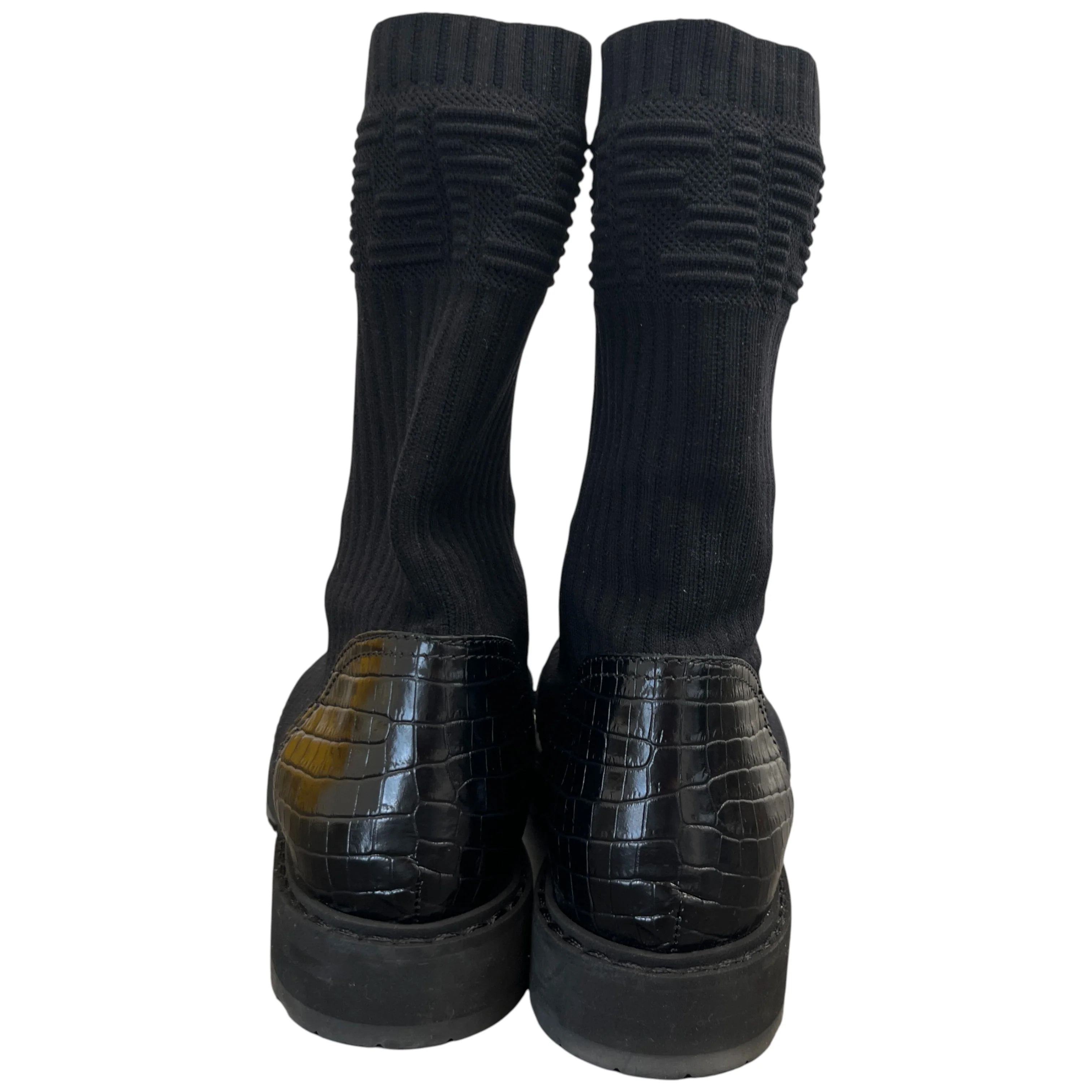 Women's Ff Rockoko Croc Biker Boots Black Size EU 38 / UK 5 - Image 7