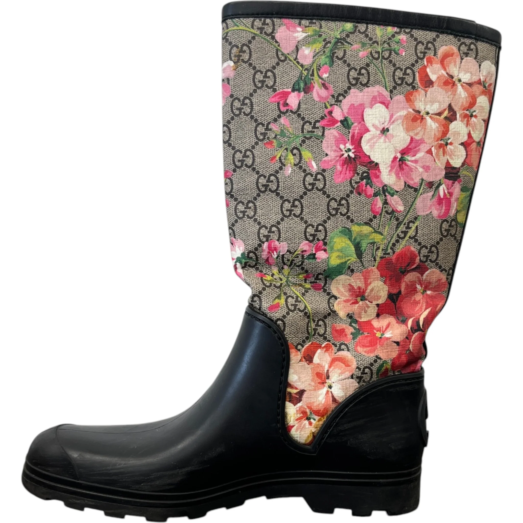 Women's Gg Blooms Rain Boots Black Size EU 38 / UK 5 - Image 2