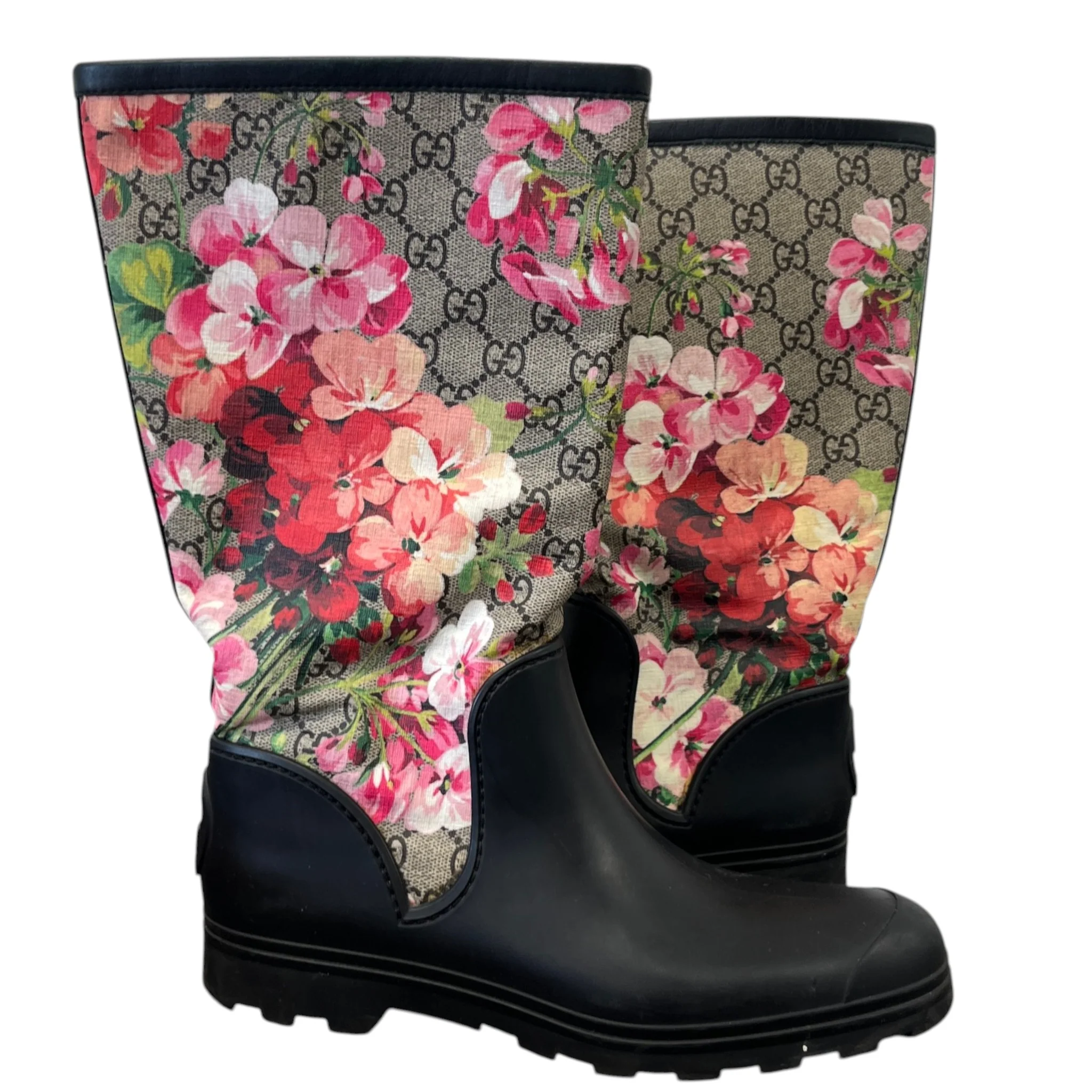Women's Gg Blooms Rain Boots Black Size EU 38 / UK 5 - Image 3